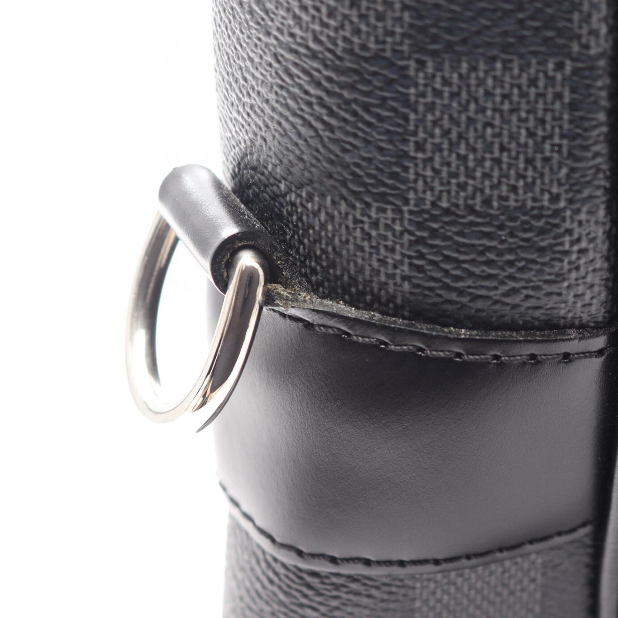 Louis Vuitton Black Coated Canvas Leather Handbag Tote Bag (Pre-Owned)