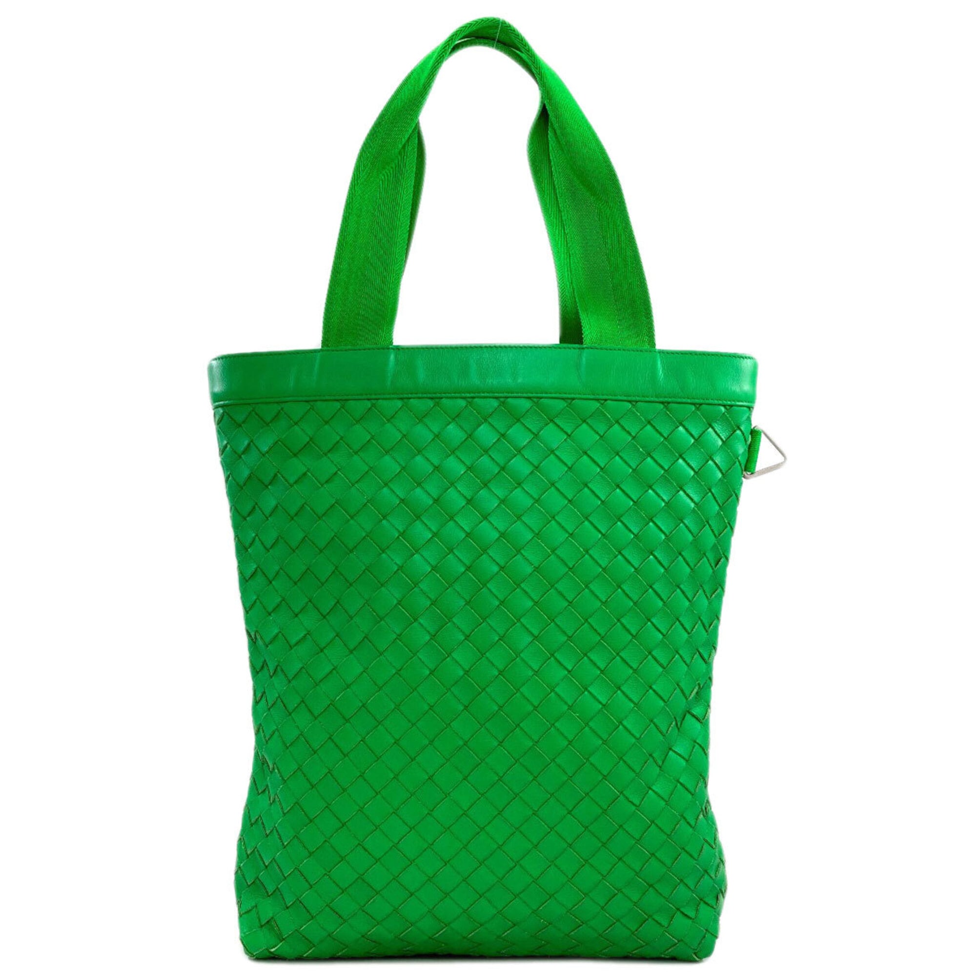 Bottega Veneta Green Leather Pouch Tote Bag (Pre-Owned)