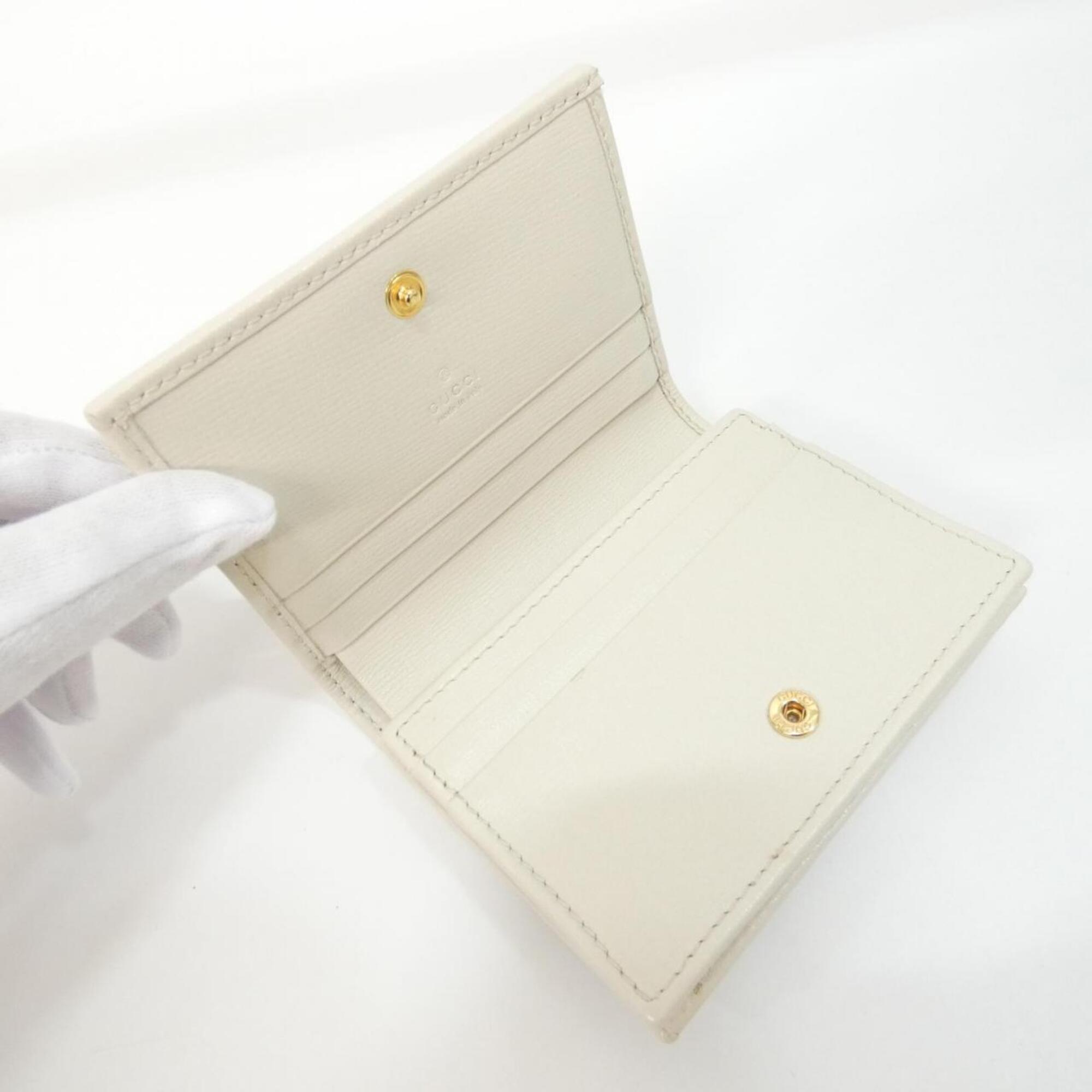 Gucci Beige White Gg Supreme Leather Wallet (Bi-Fold) (Pre-Owned)