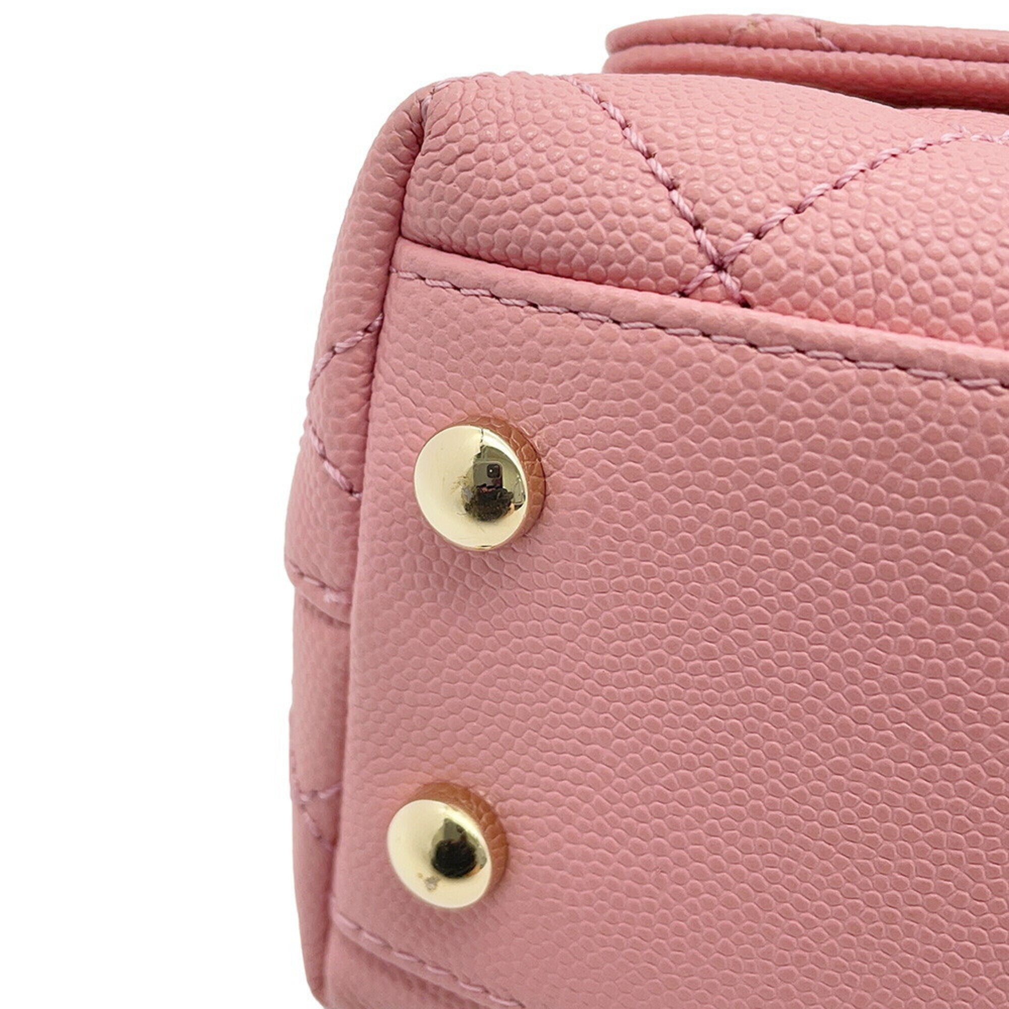 Chanel Matelasse Pink Grained Calfskin Handbag Shoulder Bag (Pre-Owned)