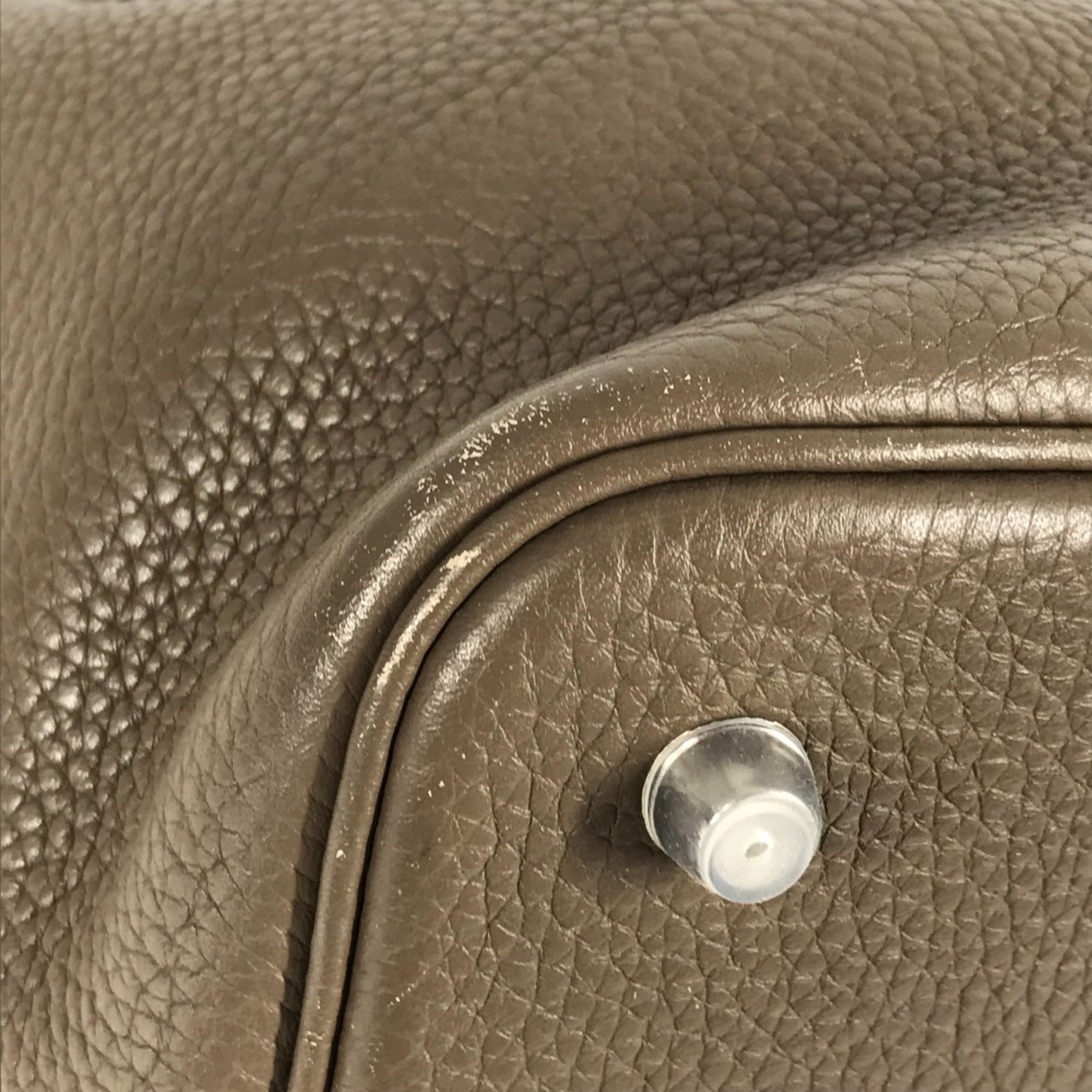 Hermes Picotin Etoupe Gray Gray Taurillon Clemence Leather Handbag (Pre-Owned)