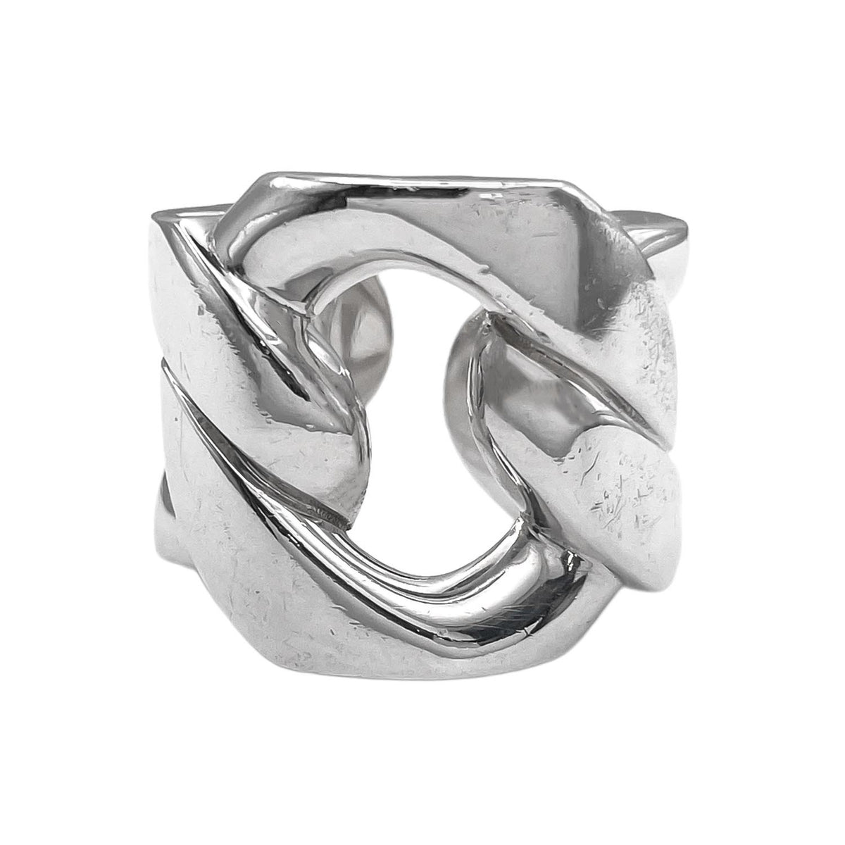 Hermes Silver Silver 925 Band Ring (Pre-Owned)