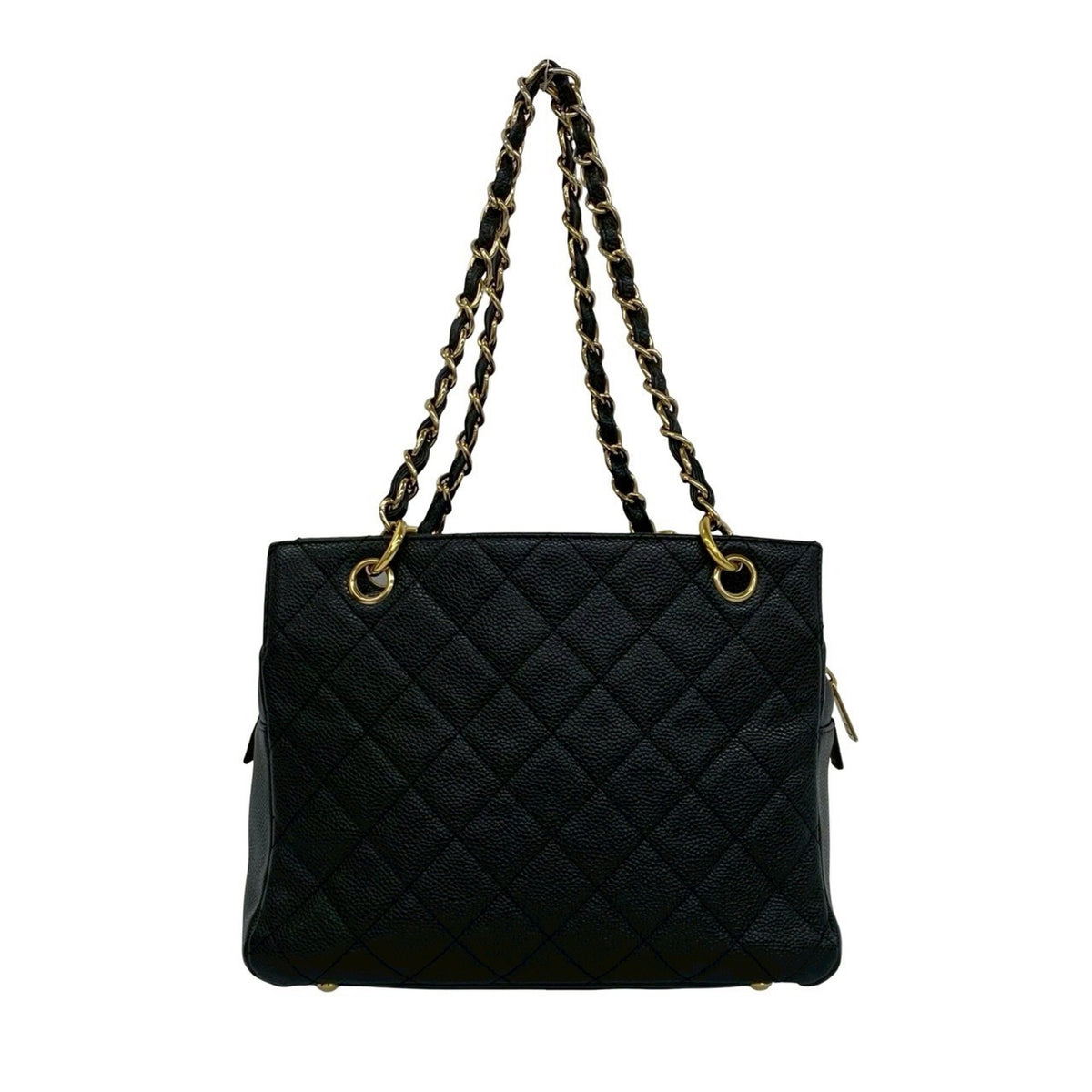 Chanel Black Grained Calfskin Shoulder Bag Tote Bag (Pre-Owned)