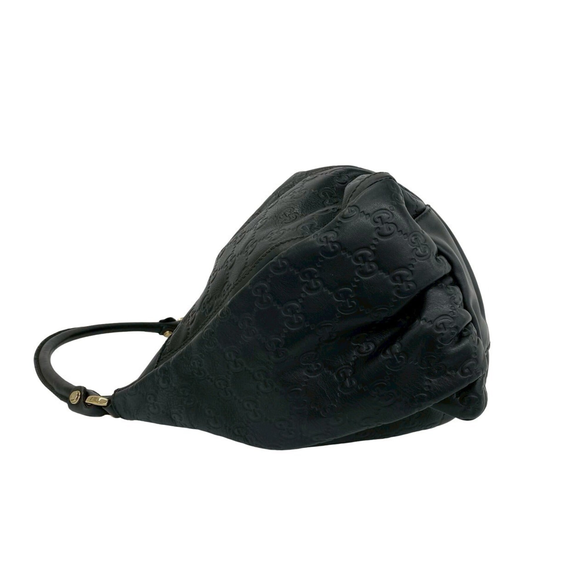 Gucci Black Leather Boston Bag Handbag Shoulder Bag (Pre-Owned)