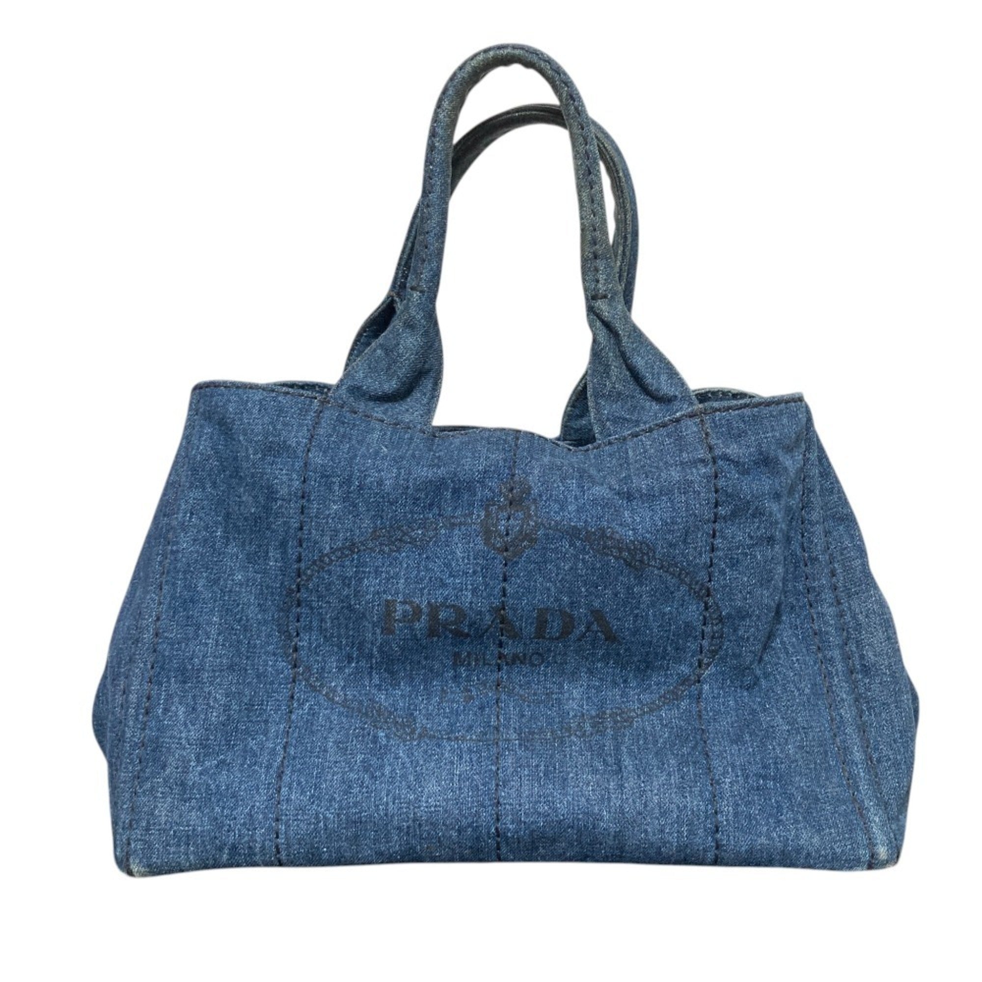 Prada Dark Blue Denim Tote Bag (Pre-Owned)