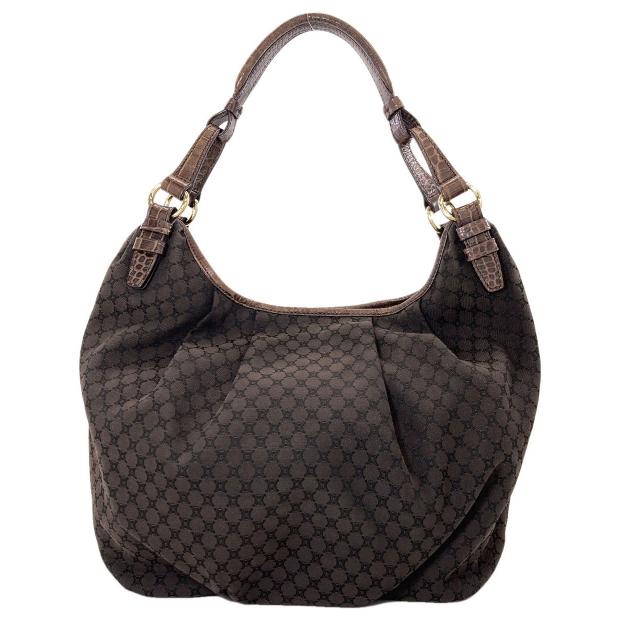 Celine Macadam Brown Canvas Shoulder Bag (Pre-Owned)