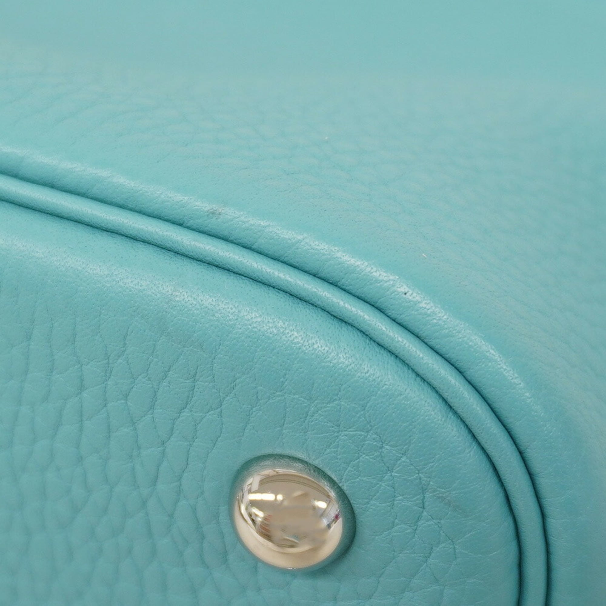 Hermes Blue Atoll Taurillon Clemence Leather Handbag (Pre-Owned)