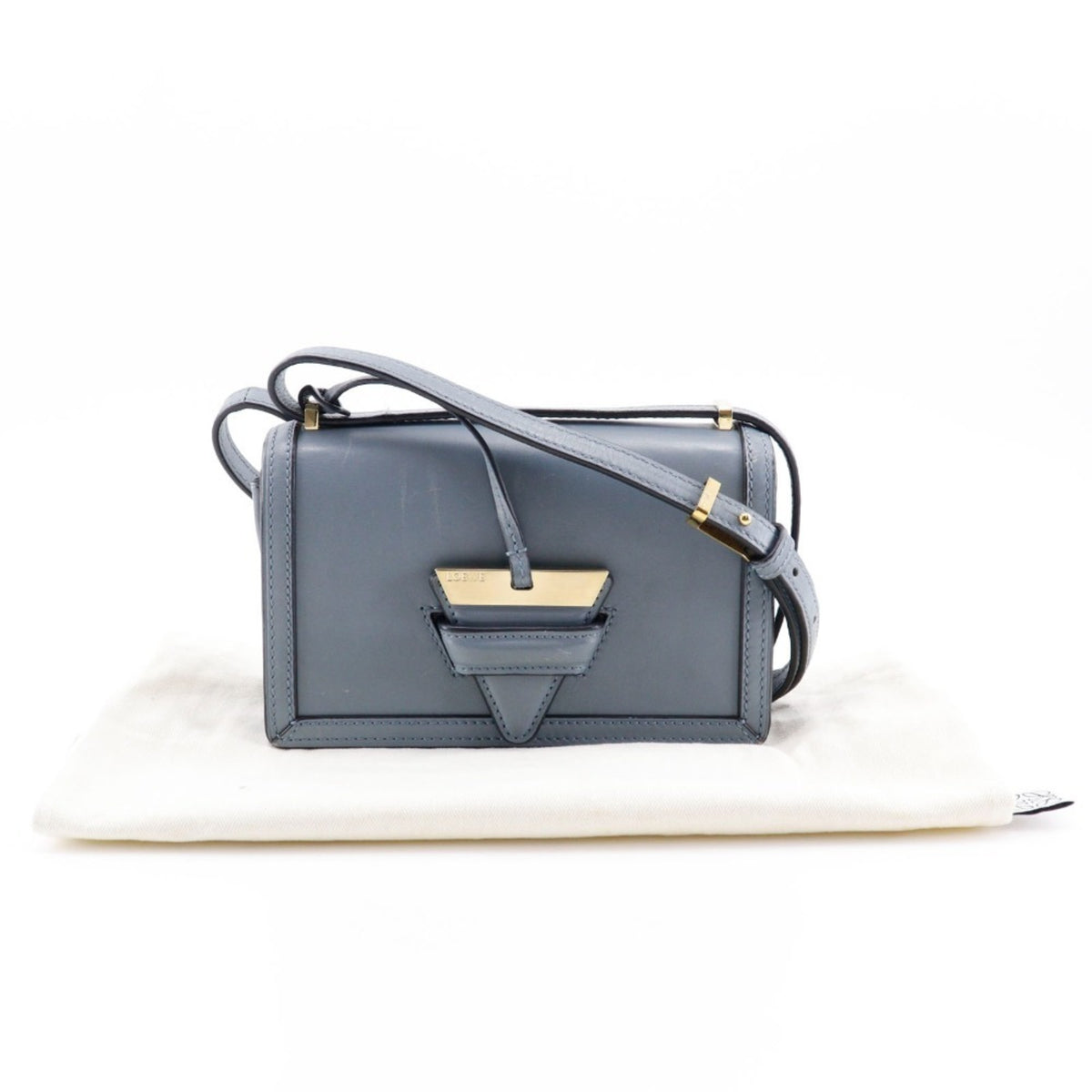 Loewe Light Blue Stone Blue Leather Shoulder Bag (Pre-Owned)
