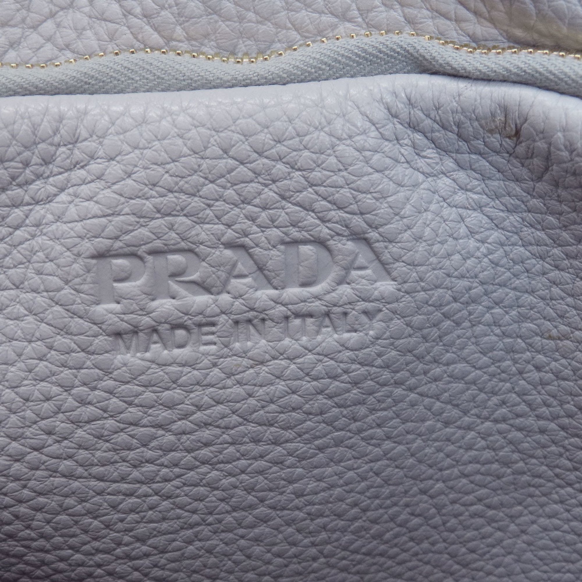 Prada Gray Leather Handbag (Pre-Owned)