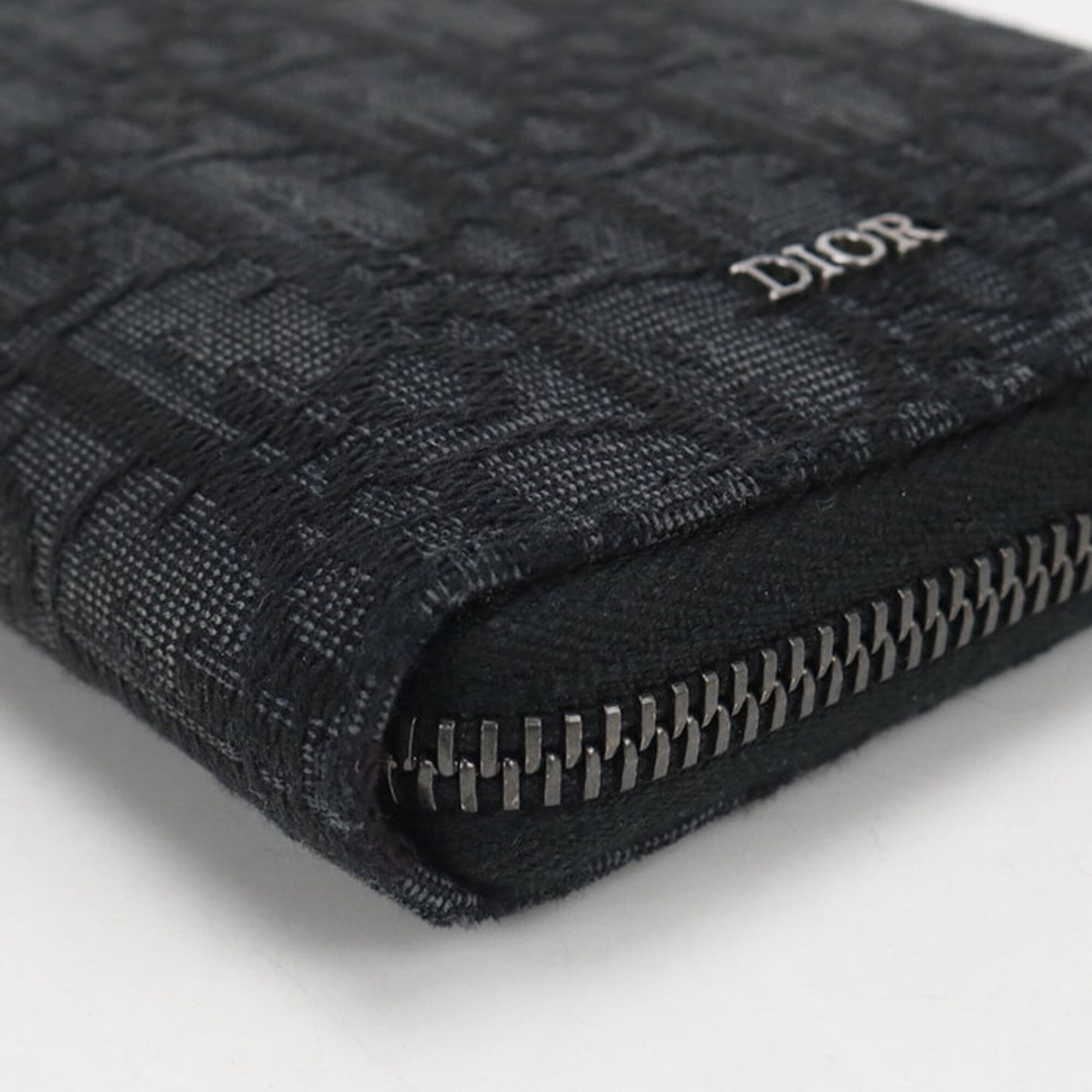 Christian Dior Black Jacquard Long Wallet (Bi-Fold) (Pre-Owned)