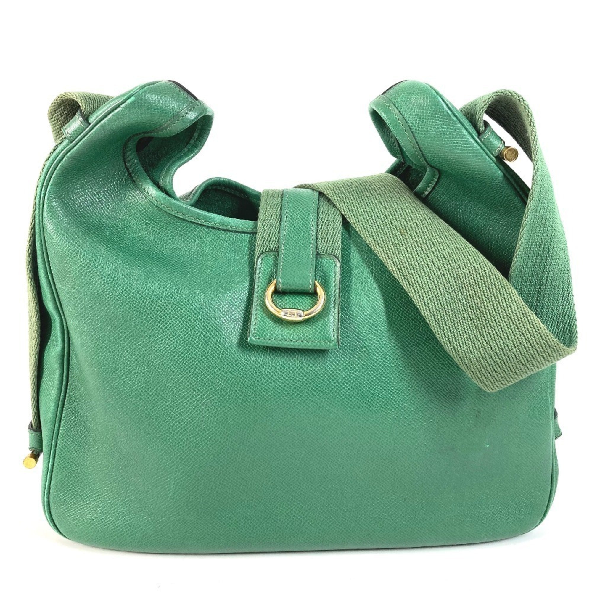 Hermes Green Courchevel Leather Shoulder Bag Tote Bag (Pre-Owned)