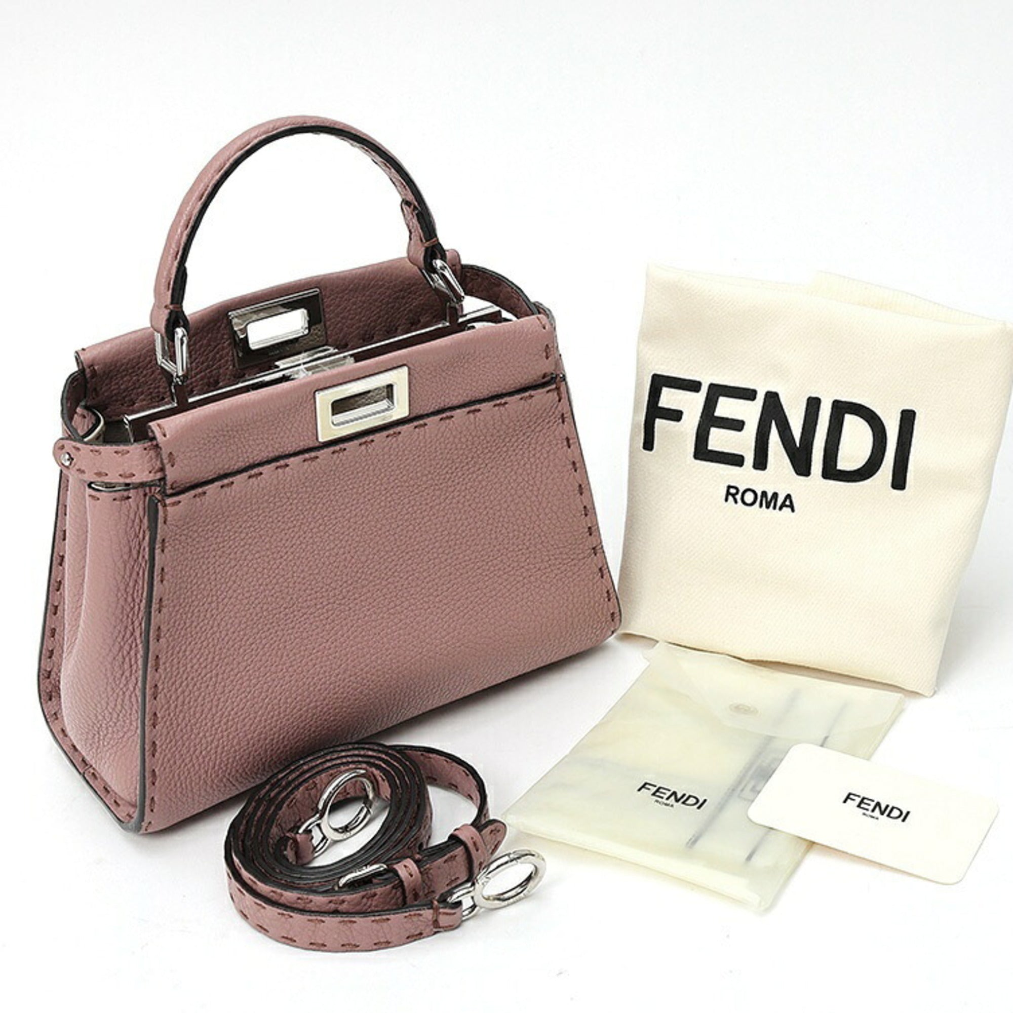 Fendi Peekaboo Leather Shoulder Bag (Pre-Owned)