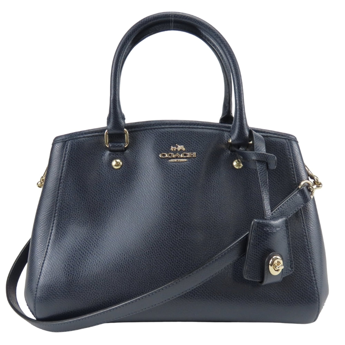 Coach Navy Leather Handbag (Pre-Owned)