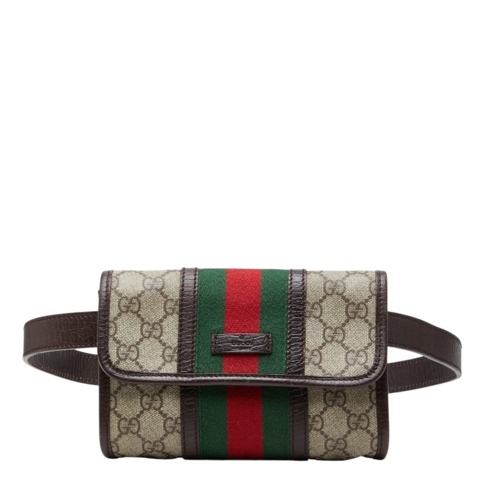 Gucci Beige Brown Pvc Leather Fanny Pack Sling Bag (Pre-Owned)