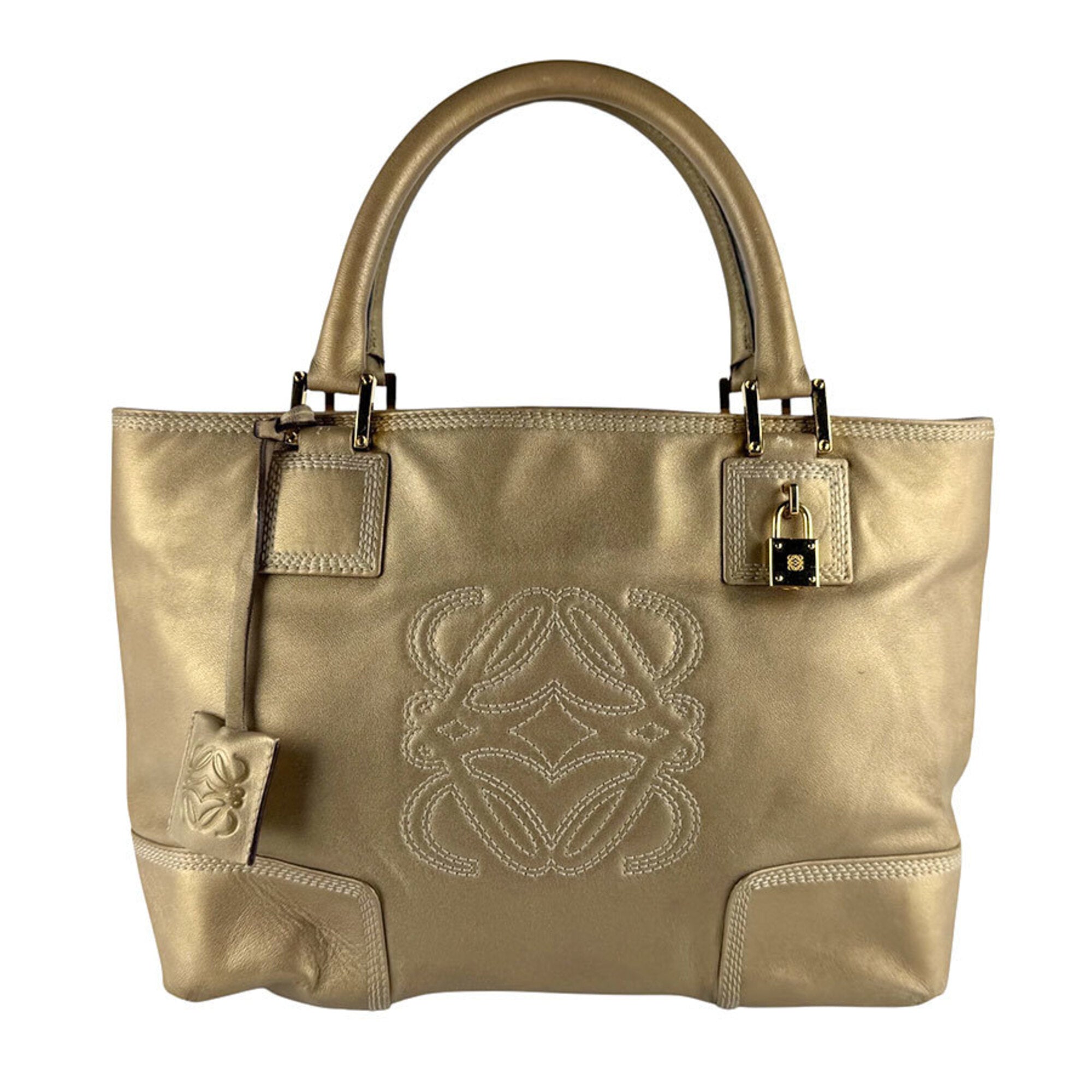 Loewe Gold Leather Handbag (Pre-Owned)
