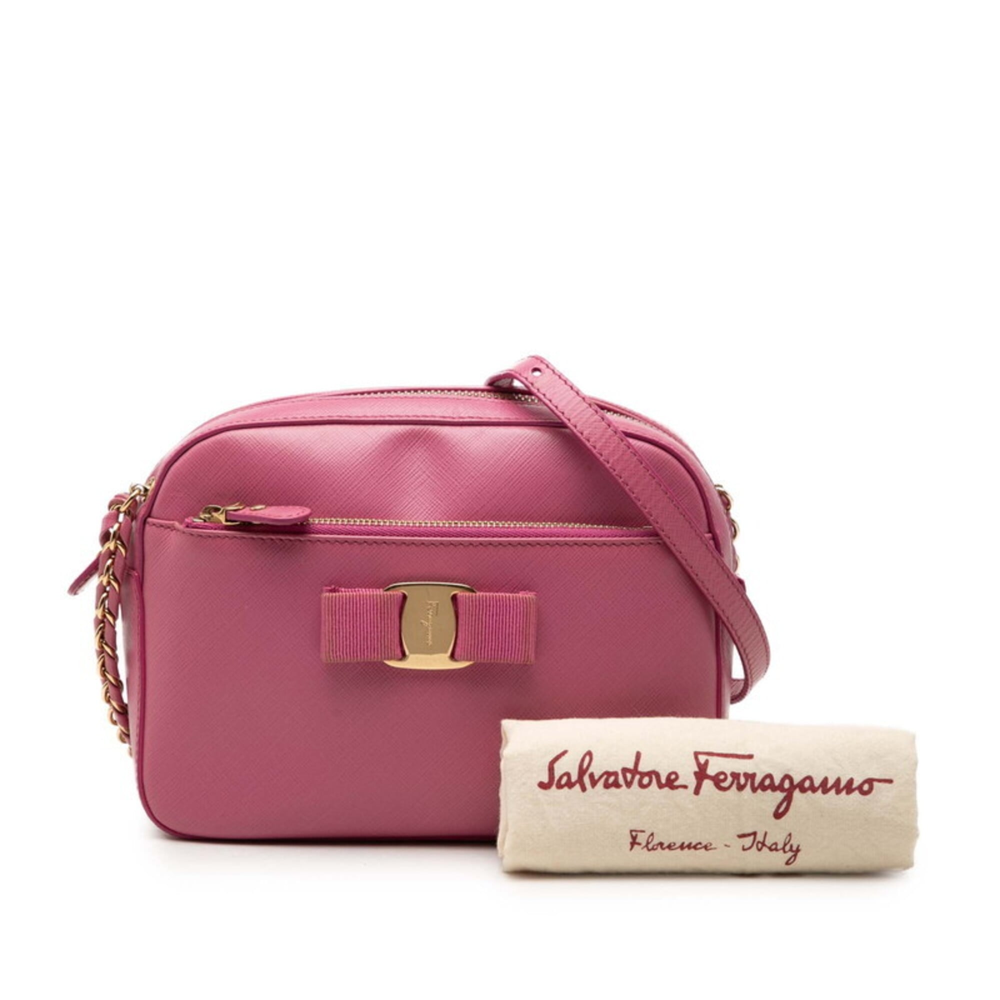 Salvatore Ferragamo Pink Leather Shoulder Bag (Pre-Owned)