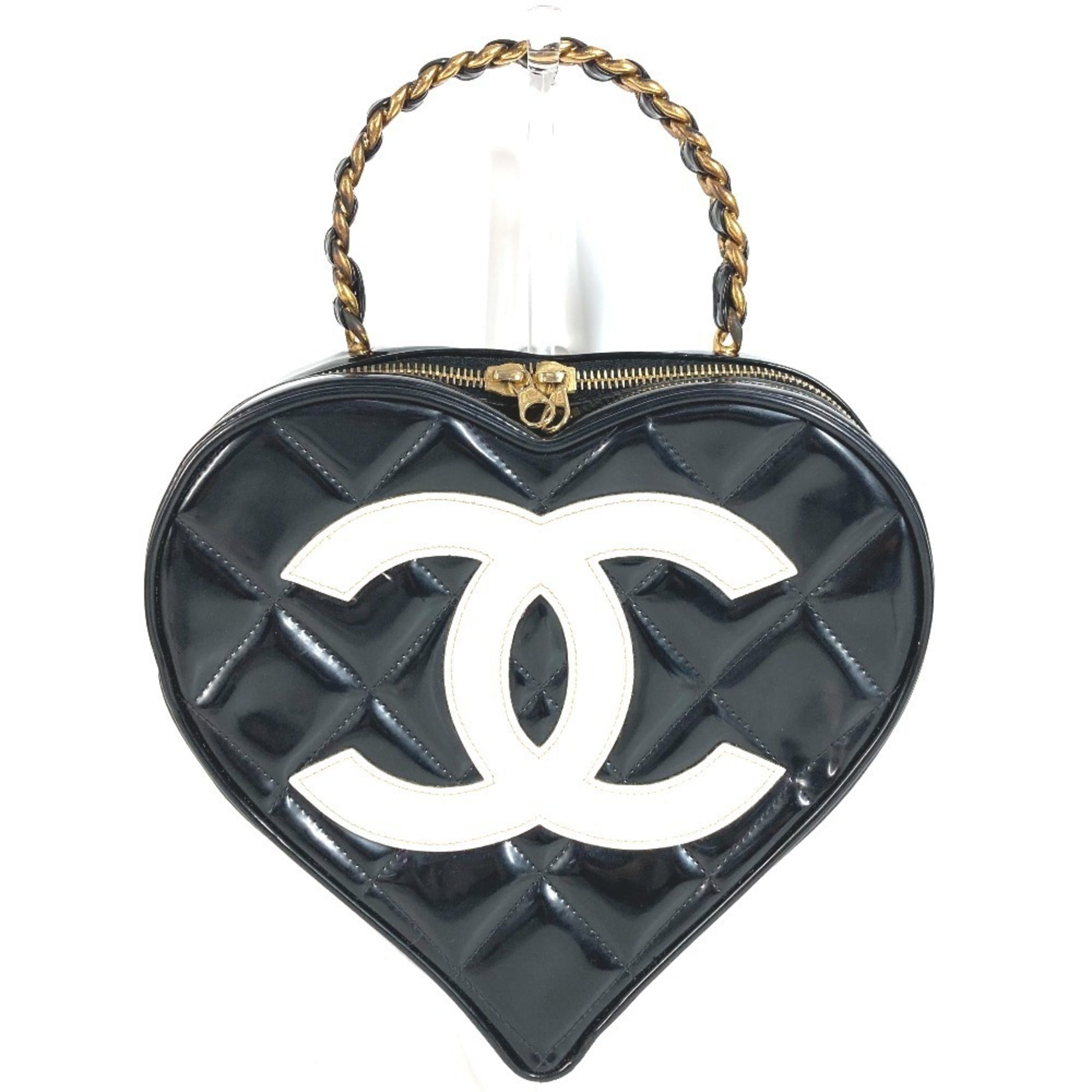 Chanel Black White Handbag Vanity Bag (Pre-Owned)