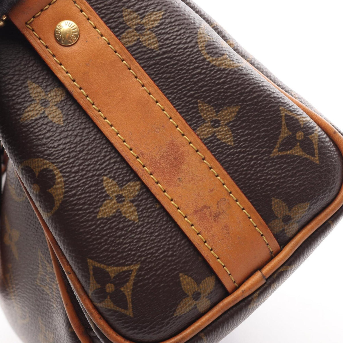 Louis Vuitton Brown Pvc Coated Canvas Leather Handbag (Pre-Owned)