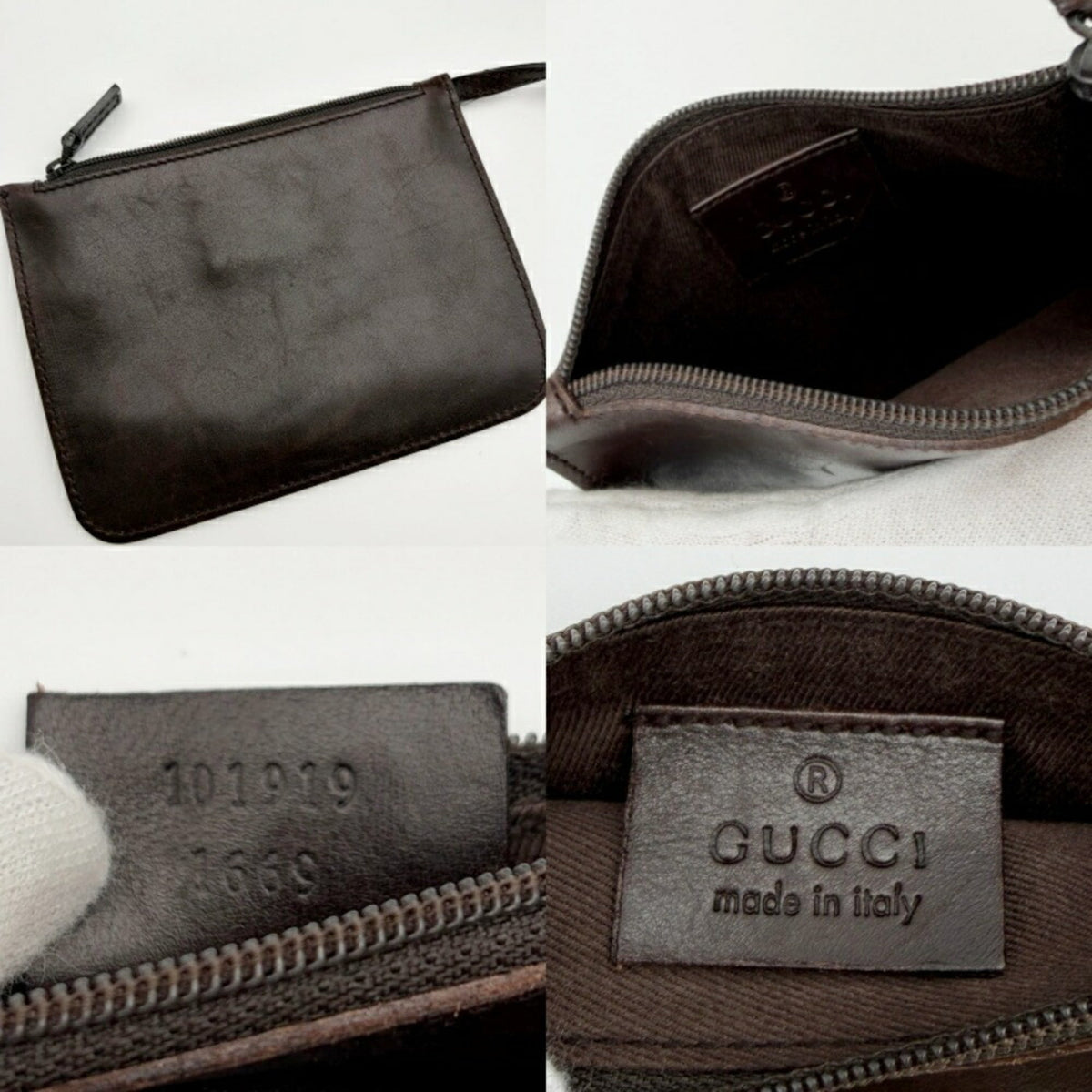 Gucci Dark Brown Gg Canvas Leather Tote Bag (Pre-Owned)