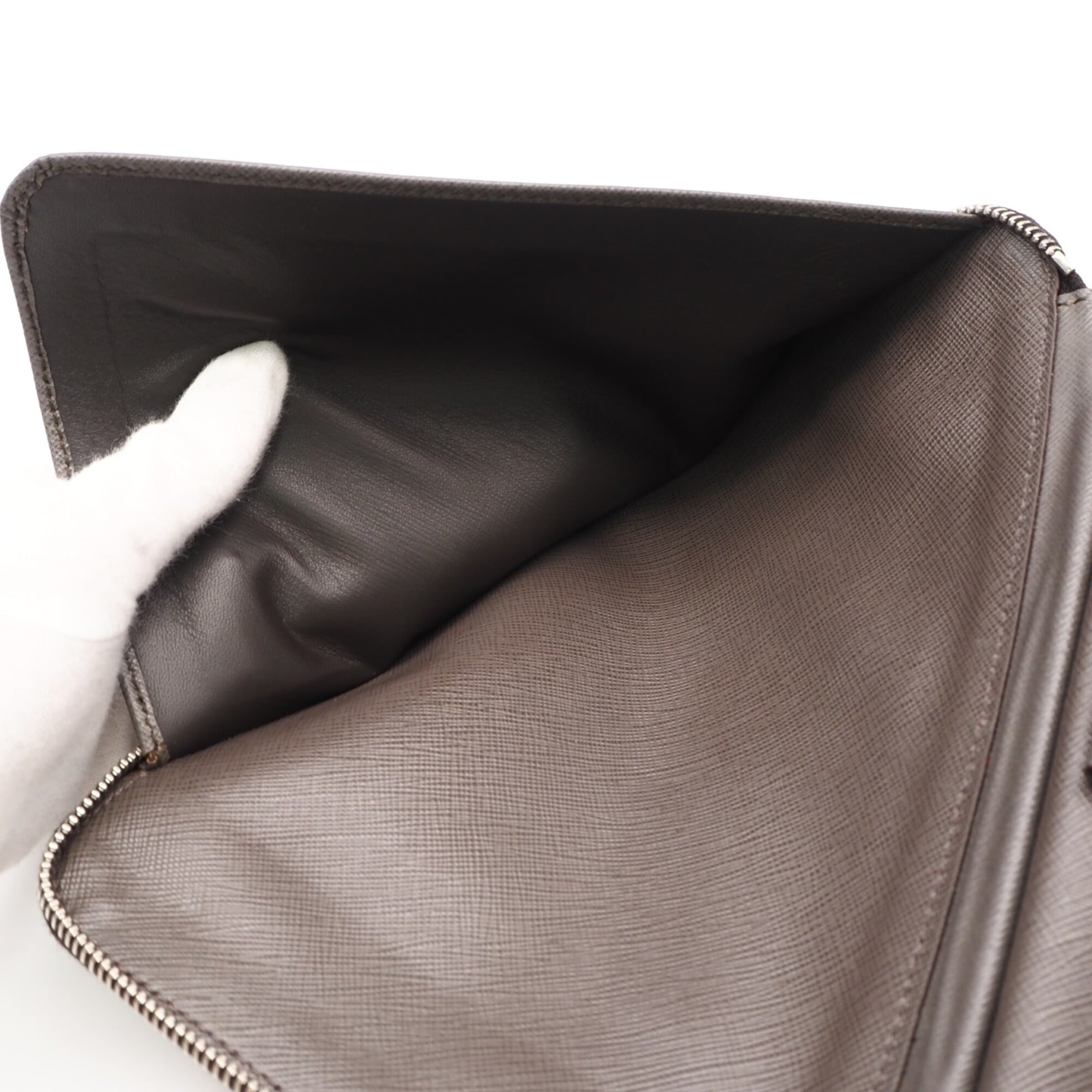 Prada Saffiano Grayish Saffiano Clutch Bag (Pre-Owned)