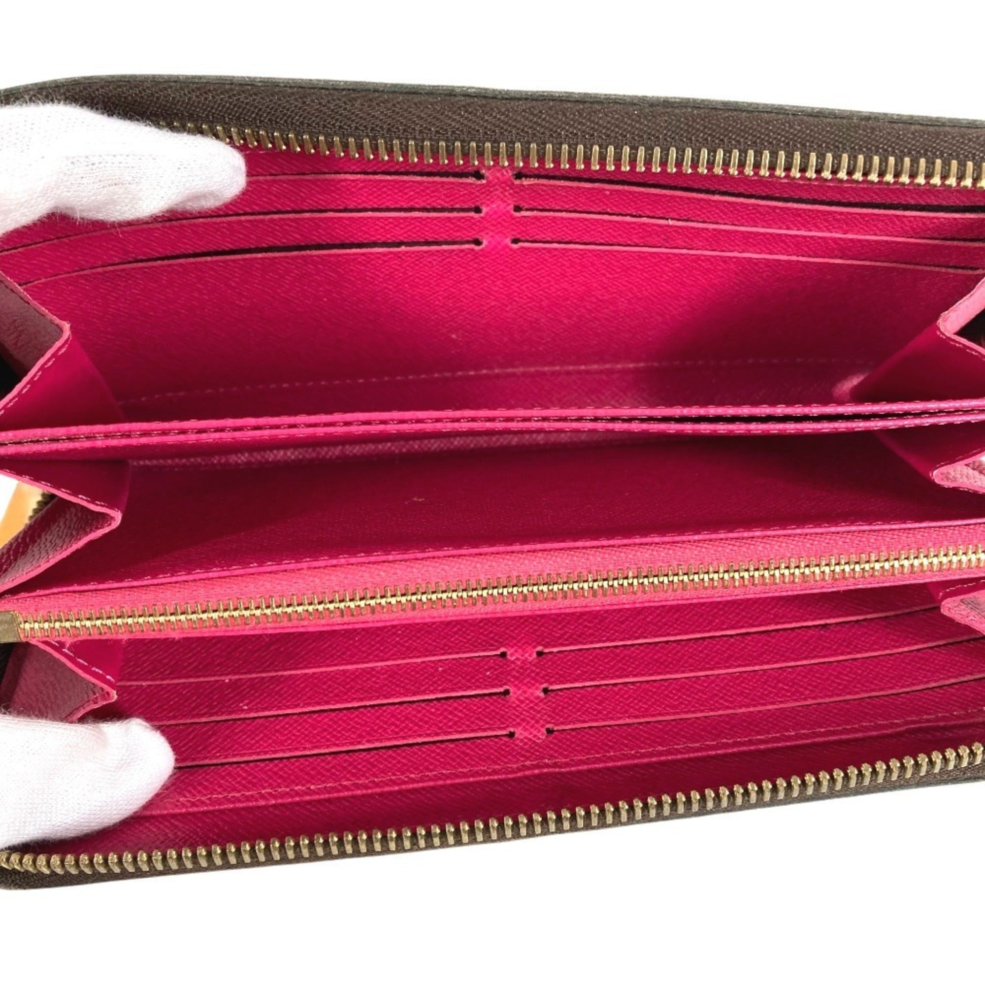 Louis Vuitton Brown Pink Monogram Canvas Long Wallet (Bi-Fold) (Pre-Owned)