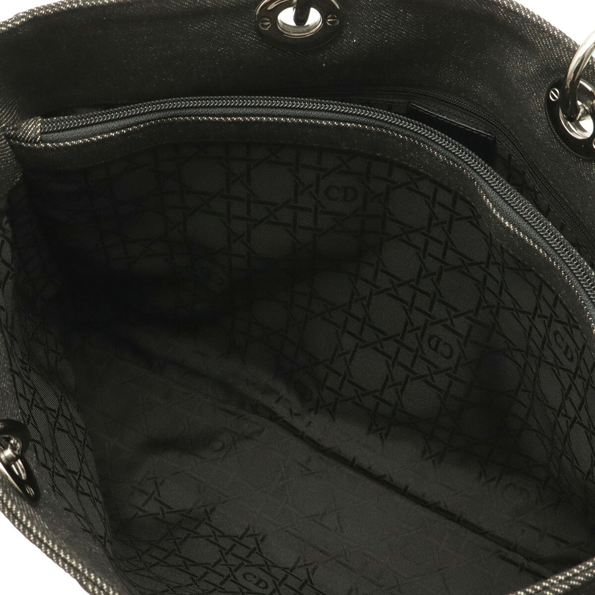 Christian Dior Black Denim Plastic Shoulder Bag Tote Bag (Pre-Owned)