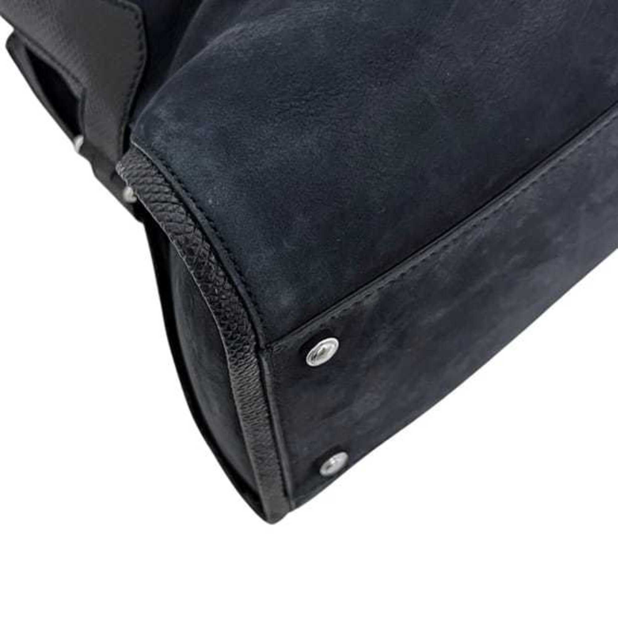 Cartier Black Leather Suede Handbag (Pre-Owned)