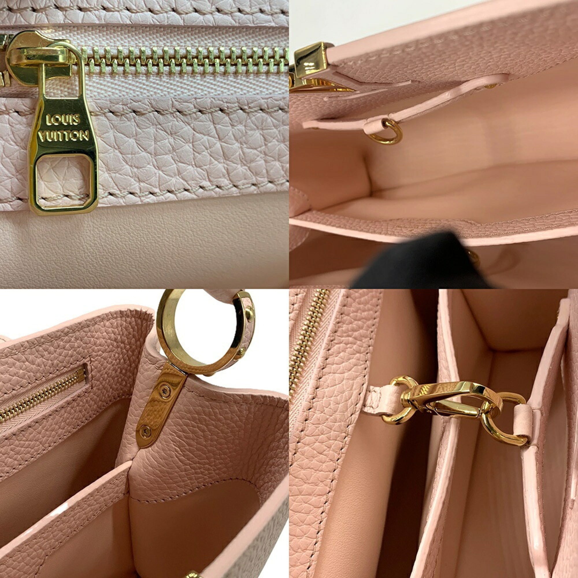 Louis Vuitton Pink White Leather Handbag (Pre-Owned)
