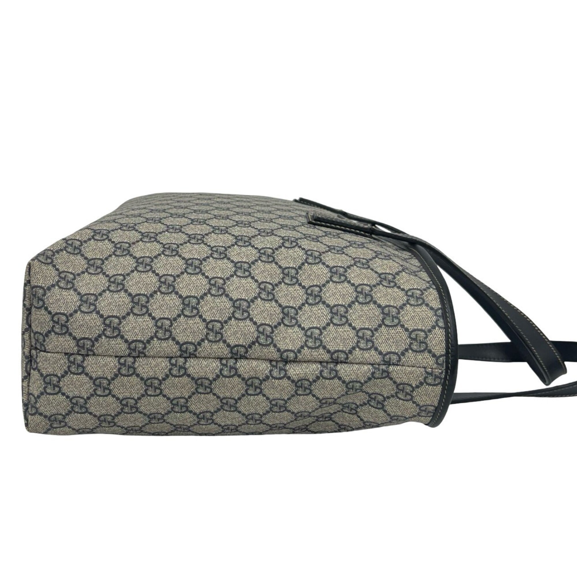 Gucci Navy Elastane Leather Boston Bag Handbag Tote Bag (Pre-Owned)