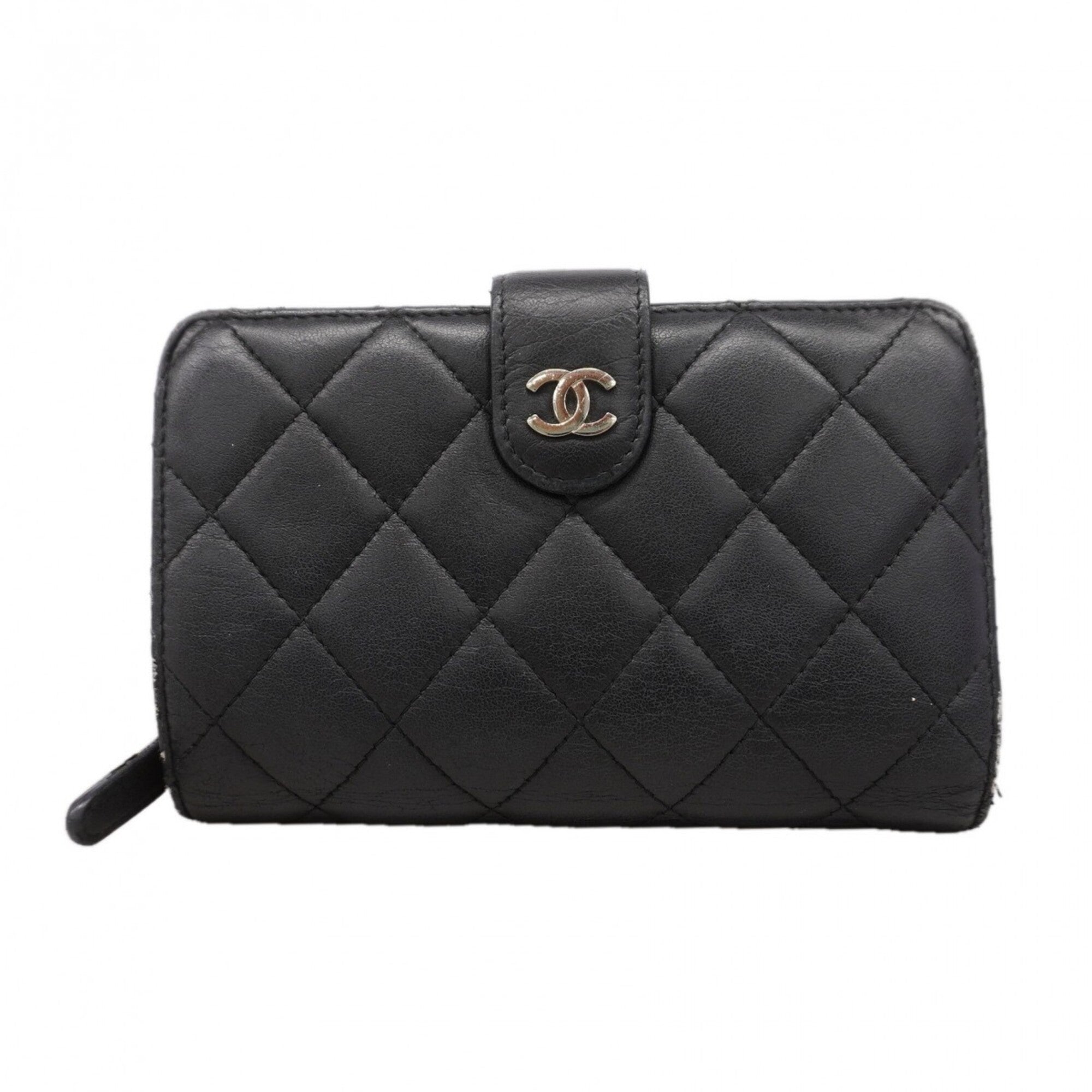 Chanel Black Leather Wallet (Bi-Fold) (Pre-Owned)