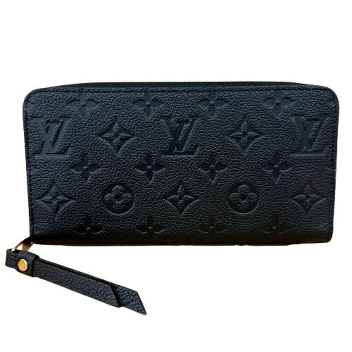 Louis Vuitton Black Leather Long Wallet (Bi-Fold) (Pre-Owned)