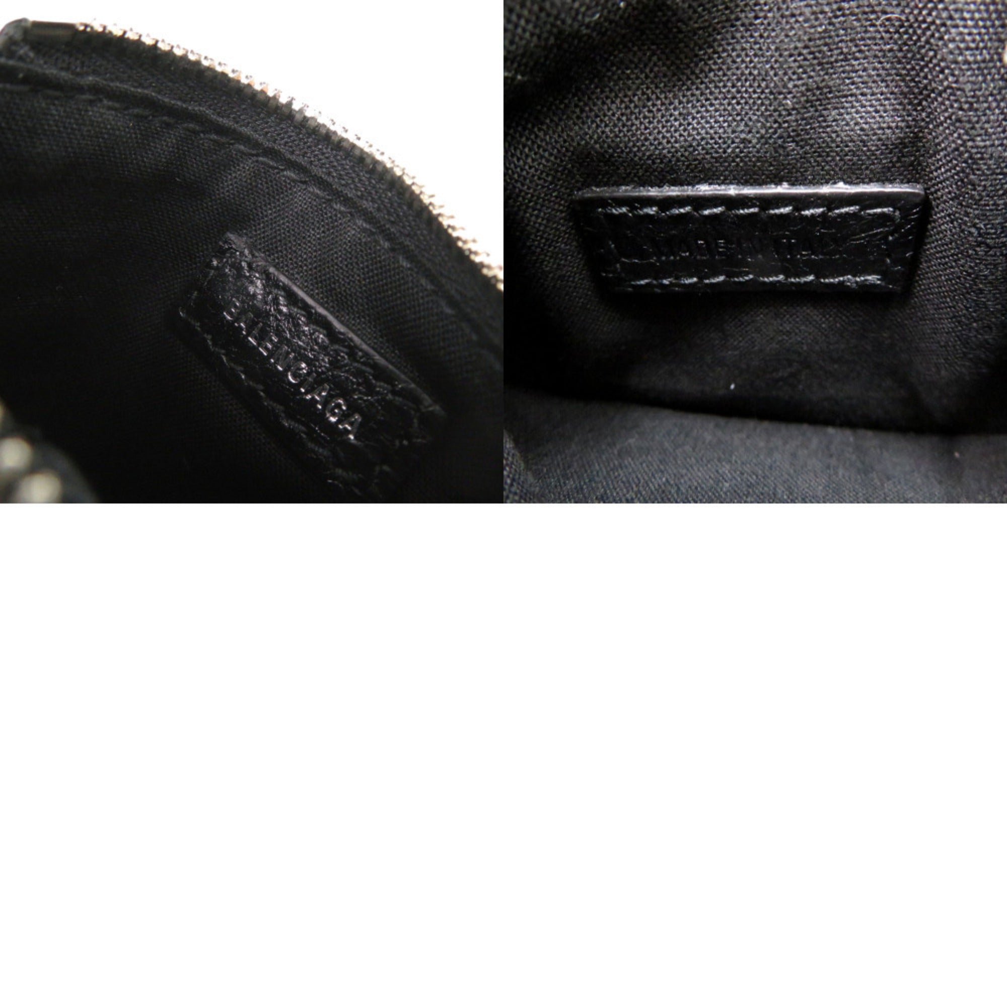 Balenciaga Black Leather Coin Purse/Coin Case (Pre-Owned)