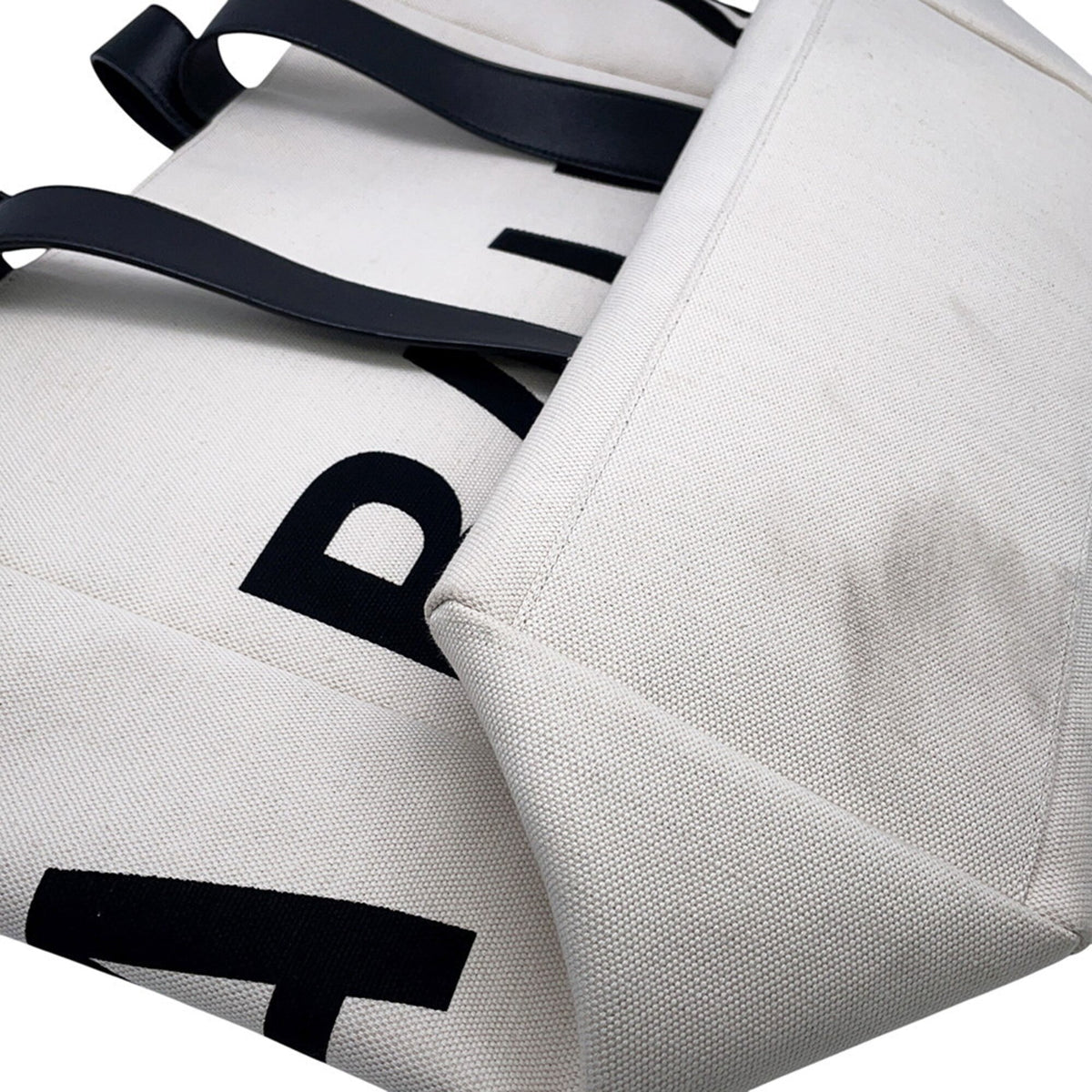 Balenciaga Black Ivory Canvas Handbag Tote Bag (Pre-Owned)
