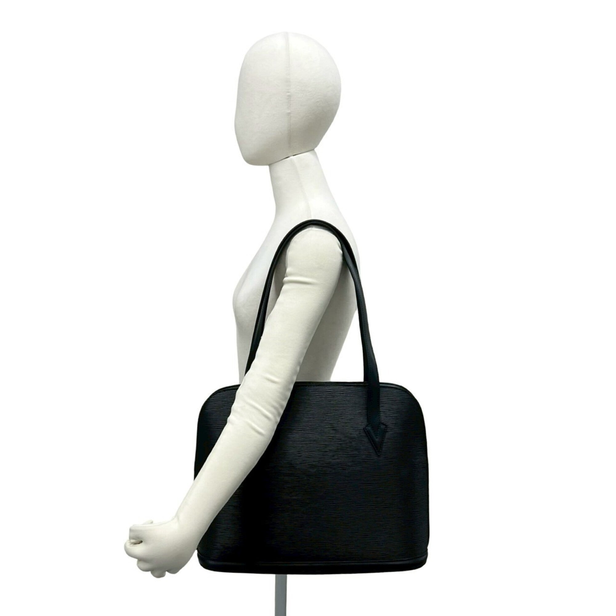 Louis Vuitton Black Leather Tote Bag (Pre-Owned)