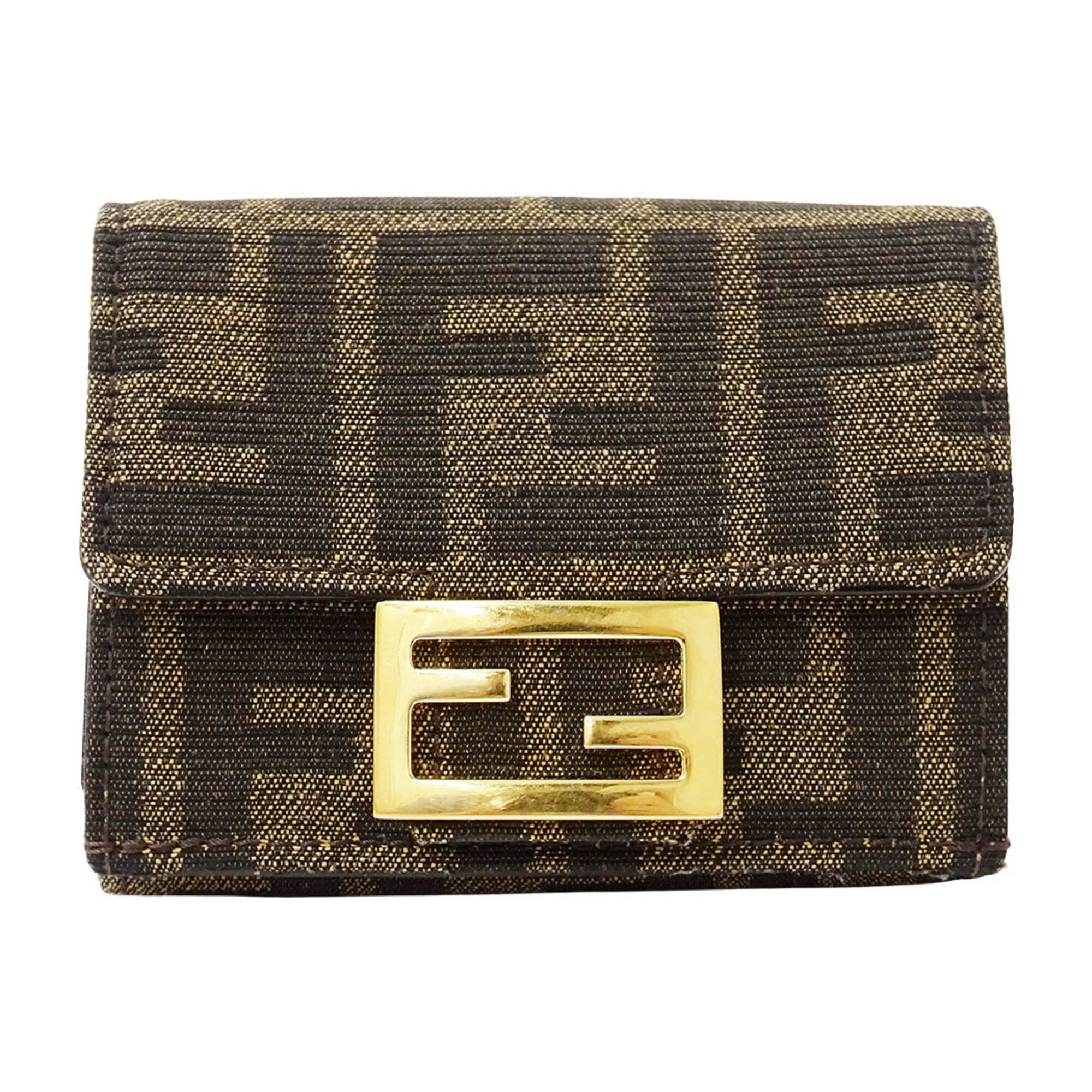 Fendi Brown Canvas Wallet (Tri-Fold) (Pre-Owned)