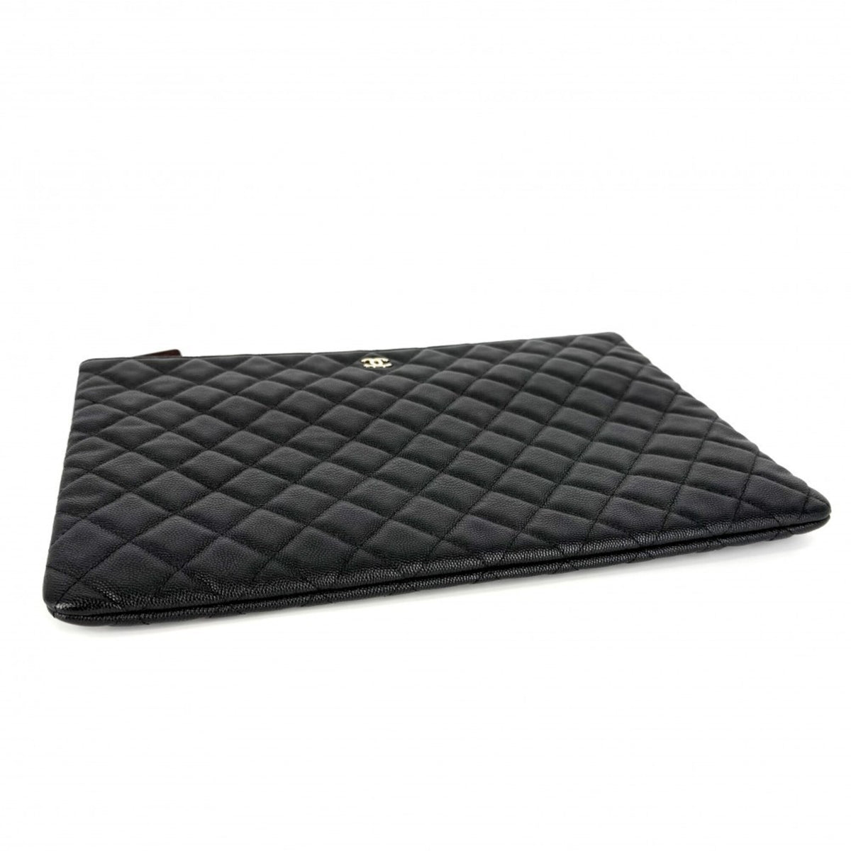 Chanel Black Grained Calfskin Clutch Bag (Pre-Owned)