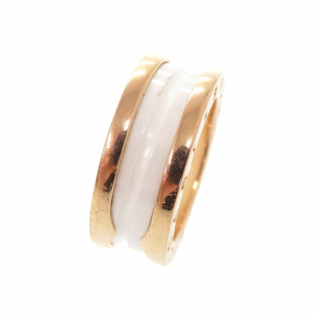 Bvlgari Pink Gold White Pink Gold (18K) Ceramic Band Ring (Pre-Owned)