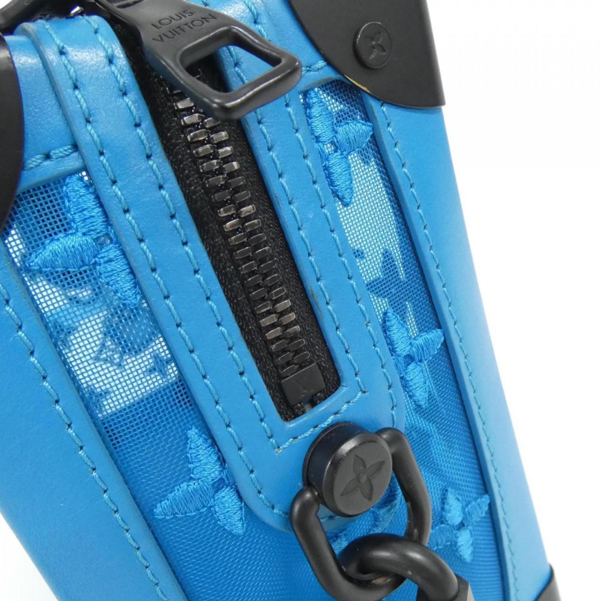 Louis Vuitton Turquoise Leather Nylon Shoulder Bag (Pre-Owned)