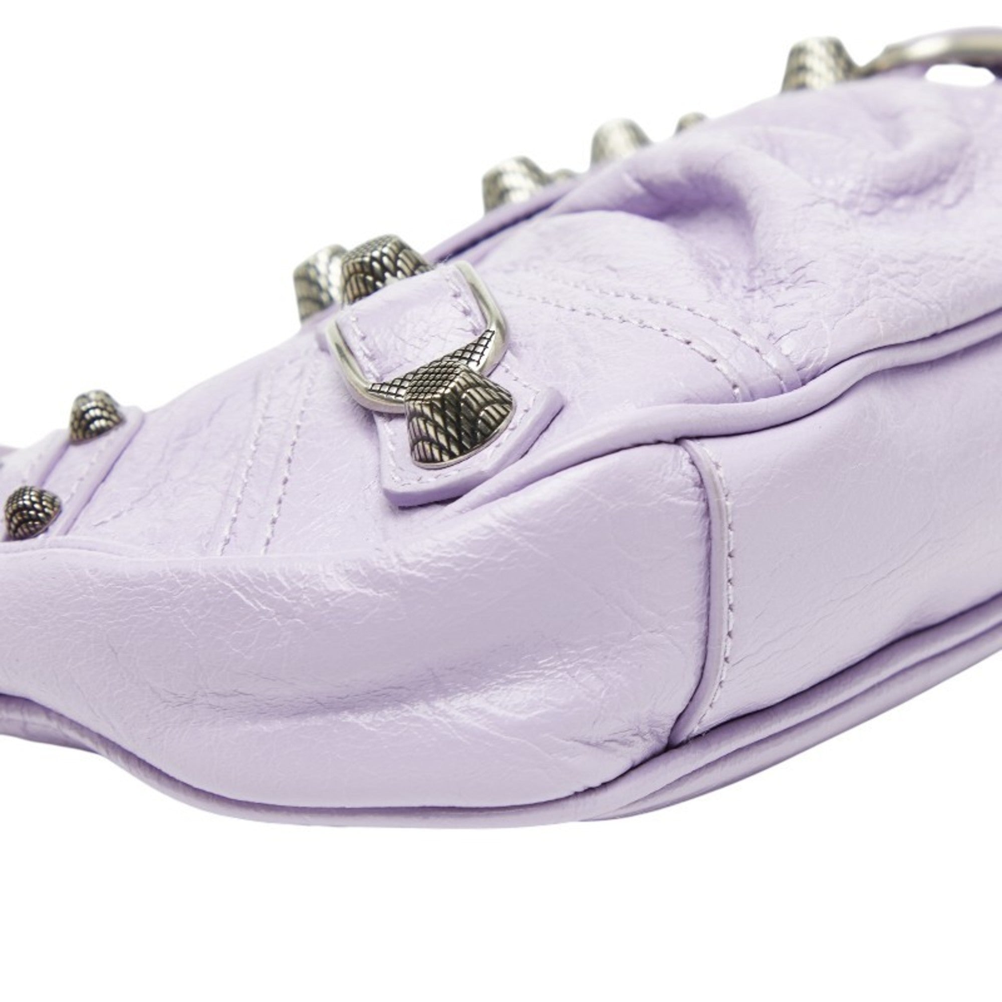 Balenciaga Purple Leather Handbag Shoulder Bag (Pre-Owned)
