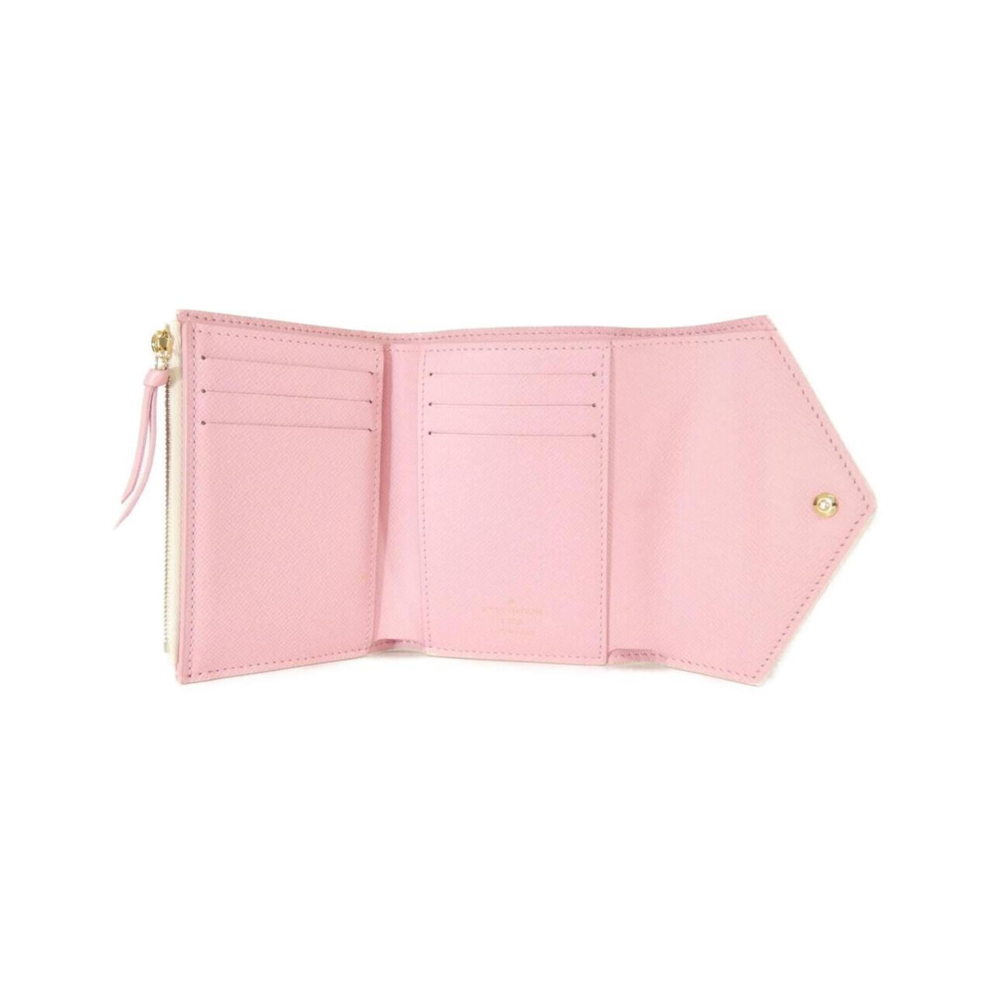 Louis Vuitton Peach Pink Coated Canvas Wallet (Bi-Fold) (Pre-Owned)