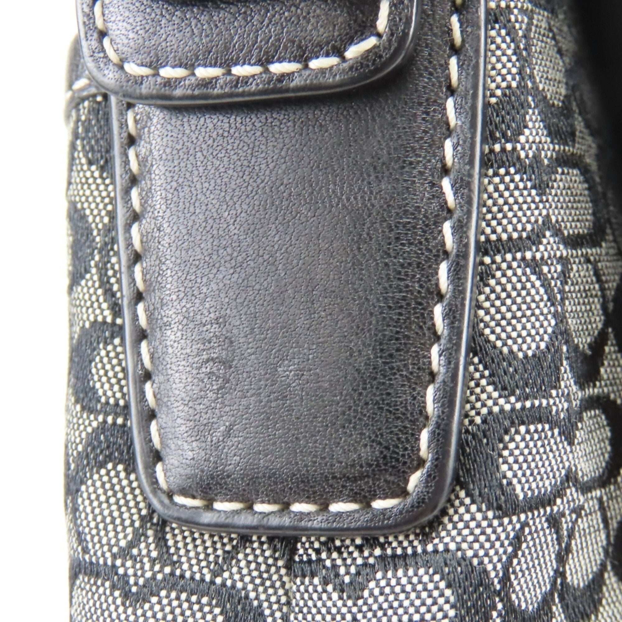 Coach Black Gray Signature Line Shoulder Bag (Pre-Owned)