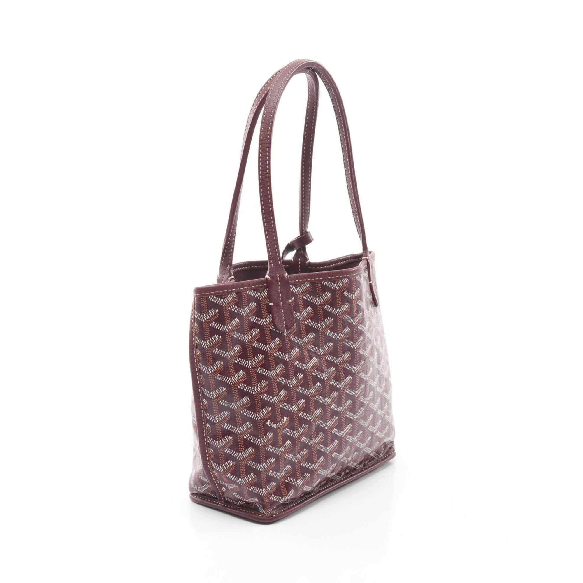 Goyard Bordeaux Coated Canvas Leather Handbag Pouch Tote Bag (Pre-Owned)