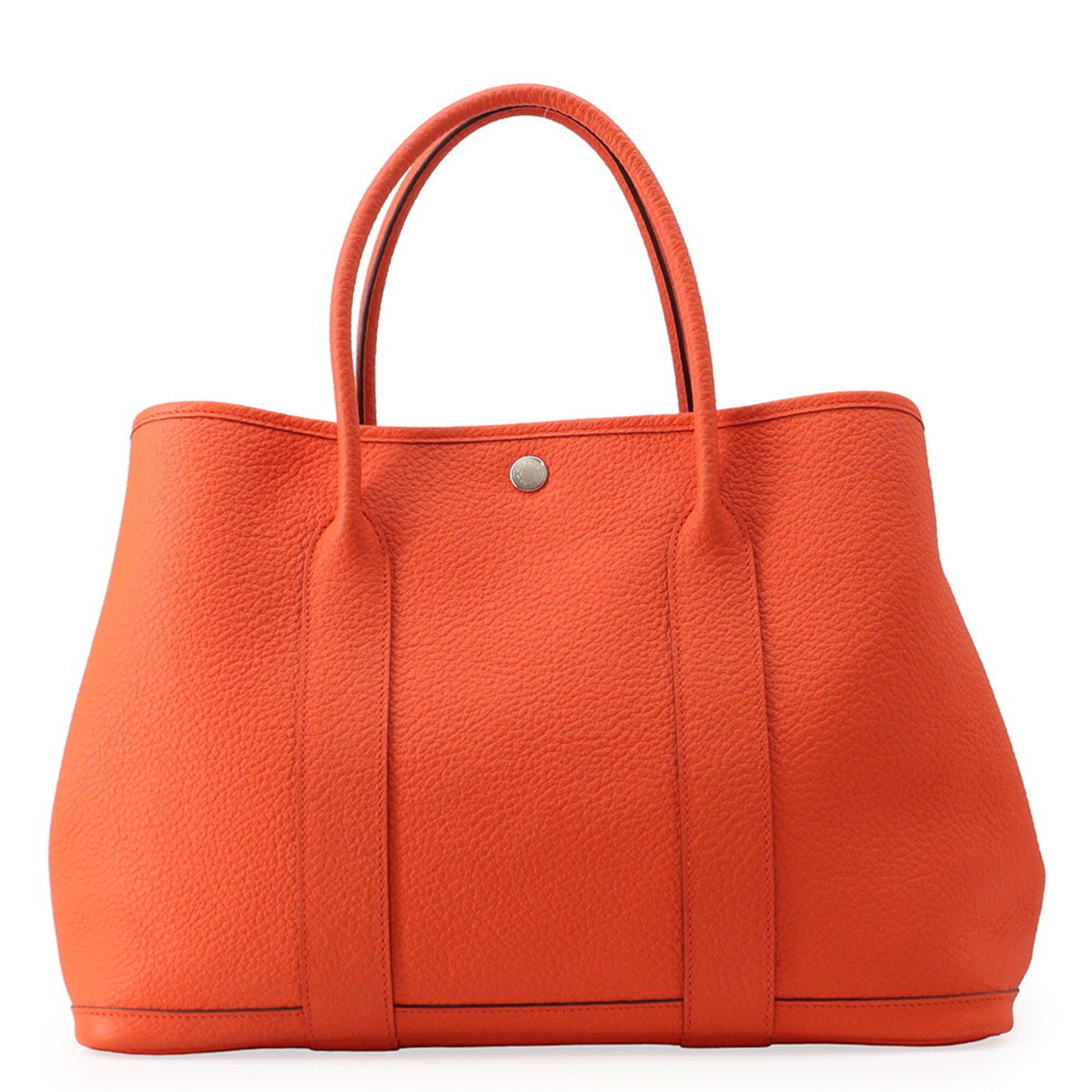 Hermes Garden Orange Poppy Country Leather Handbag Tote Bag (Pre-Owned)