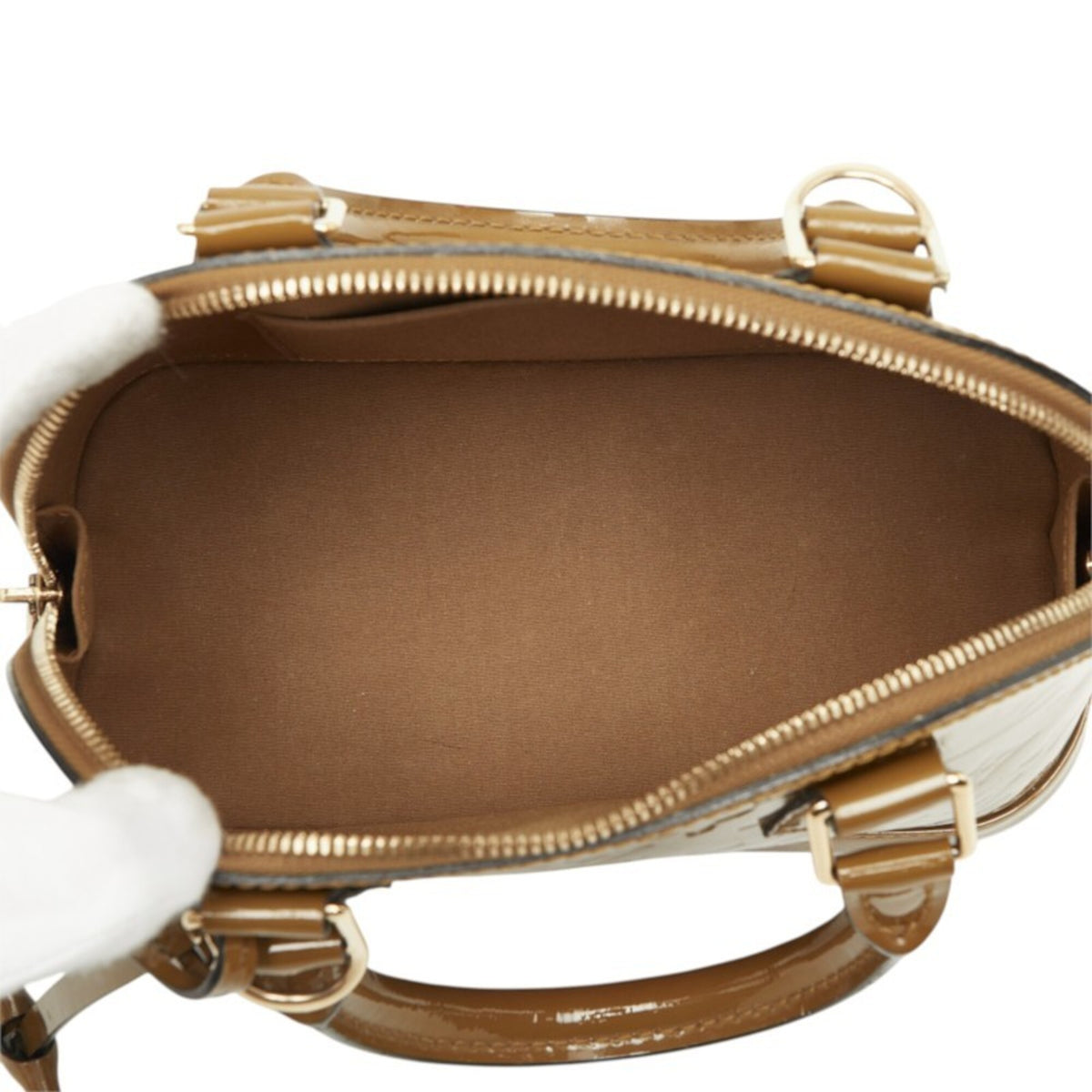Louis Vuitton Brown Olive Patent Leather Handbag Shoulder Bag (Pre-Owned)