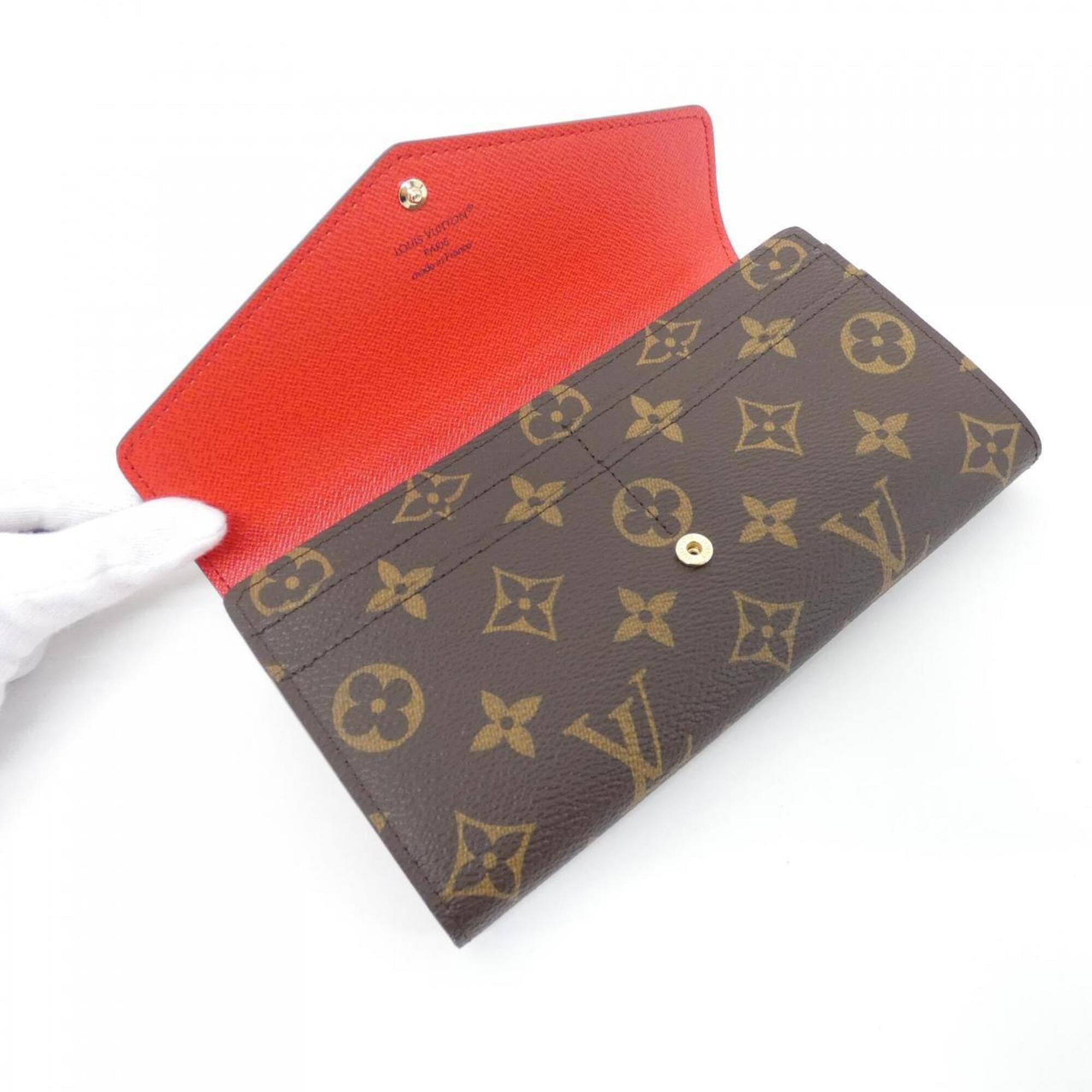 Louis Vuitton Brown Coated Canvas Long Wallet (Bi-Fold) (Pre-Owned)