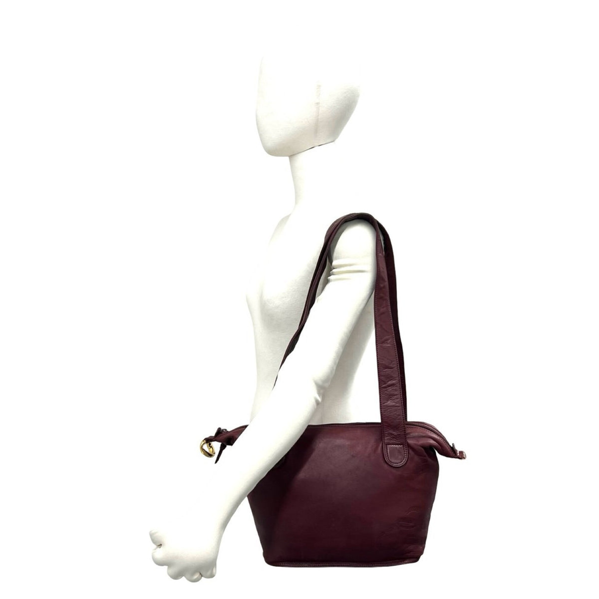 Loewe Red Color Wine Leather Shoulder Bag Tote Bag (Pre-Owned)