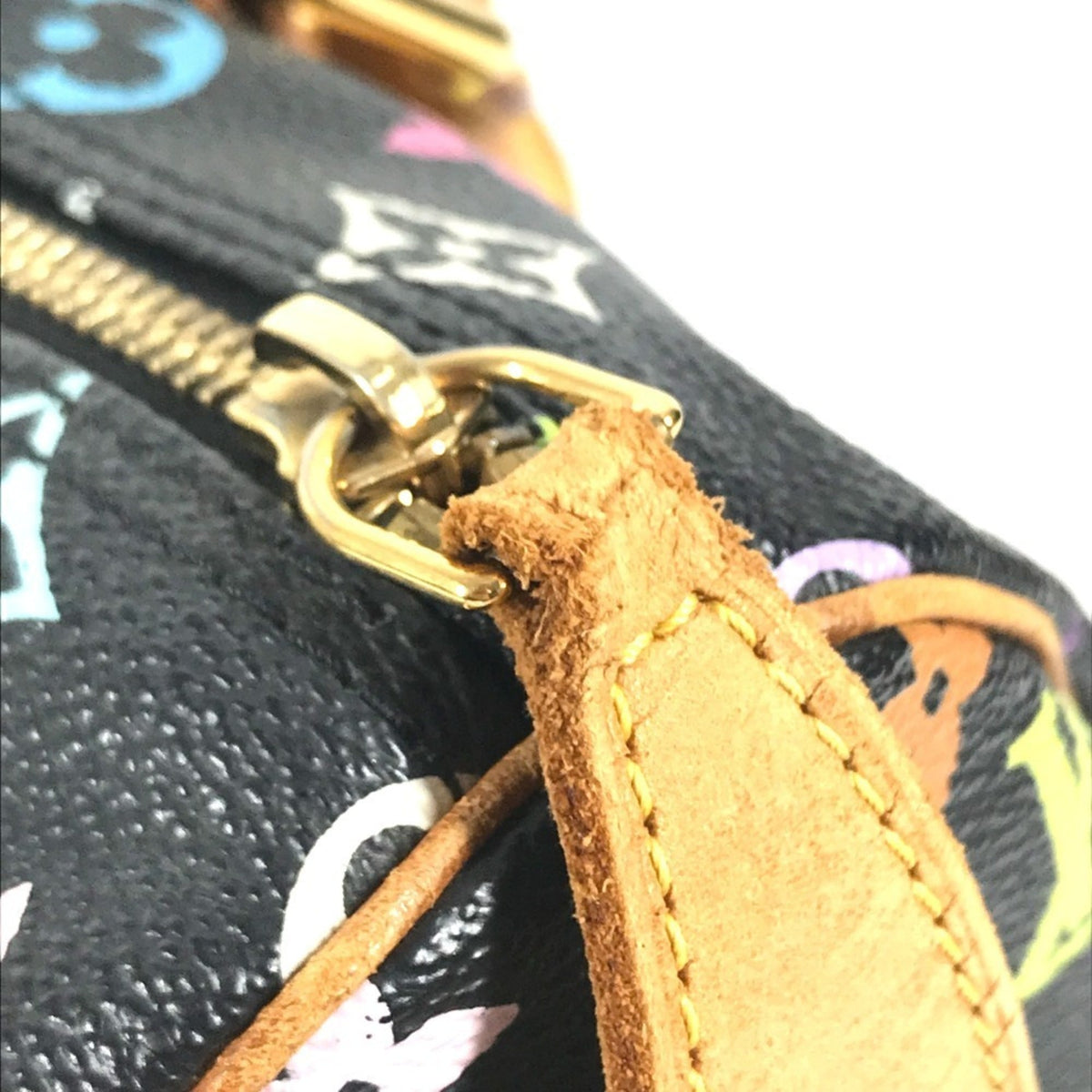 Louis Vuitton Black Noir Monogram Multicolore Canvas Boston Bag Handbag (Pre-Owned)