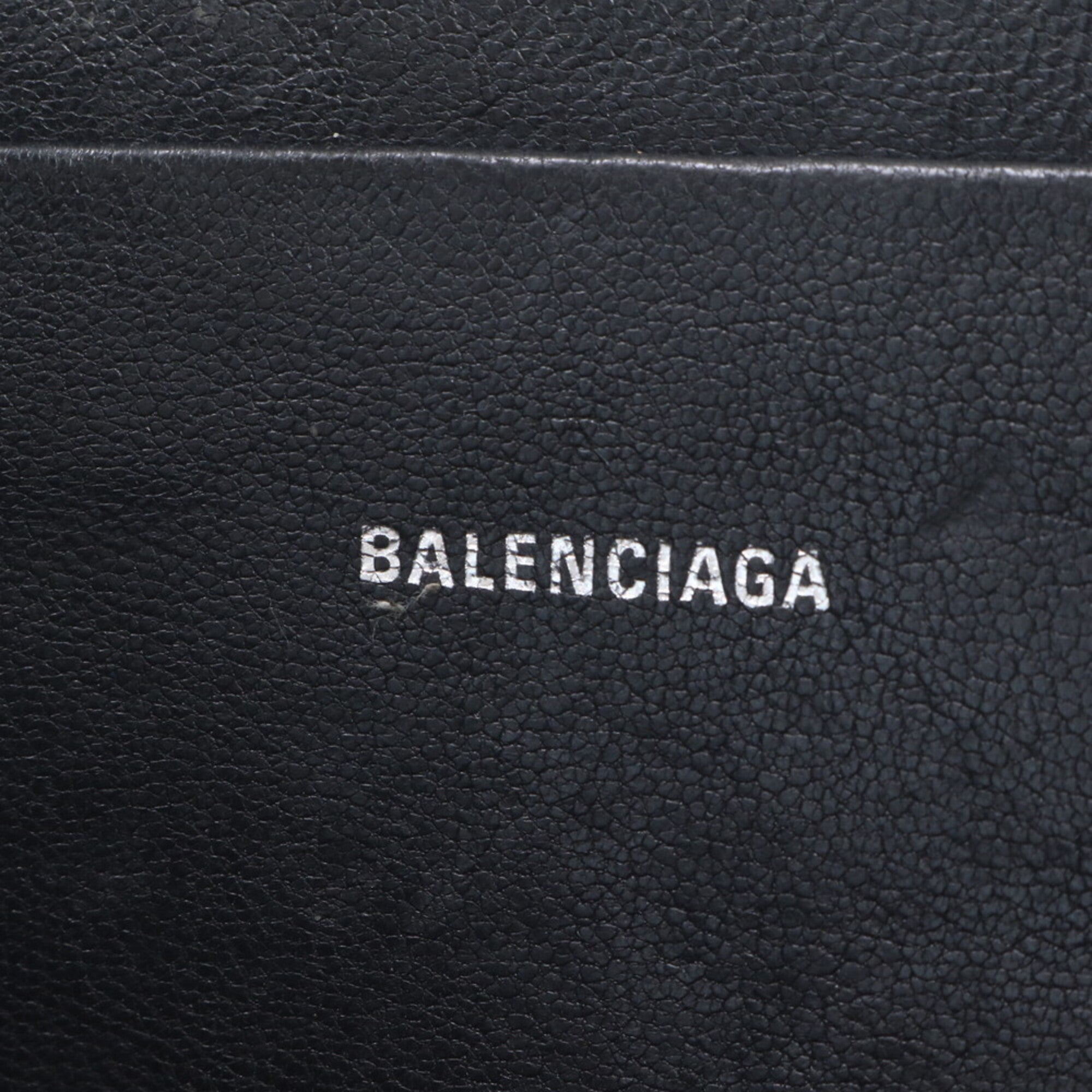 Balenciaga Black Leather Coated Canvas Clutch Bag Handbag Pouch (Pre-Owned)