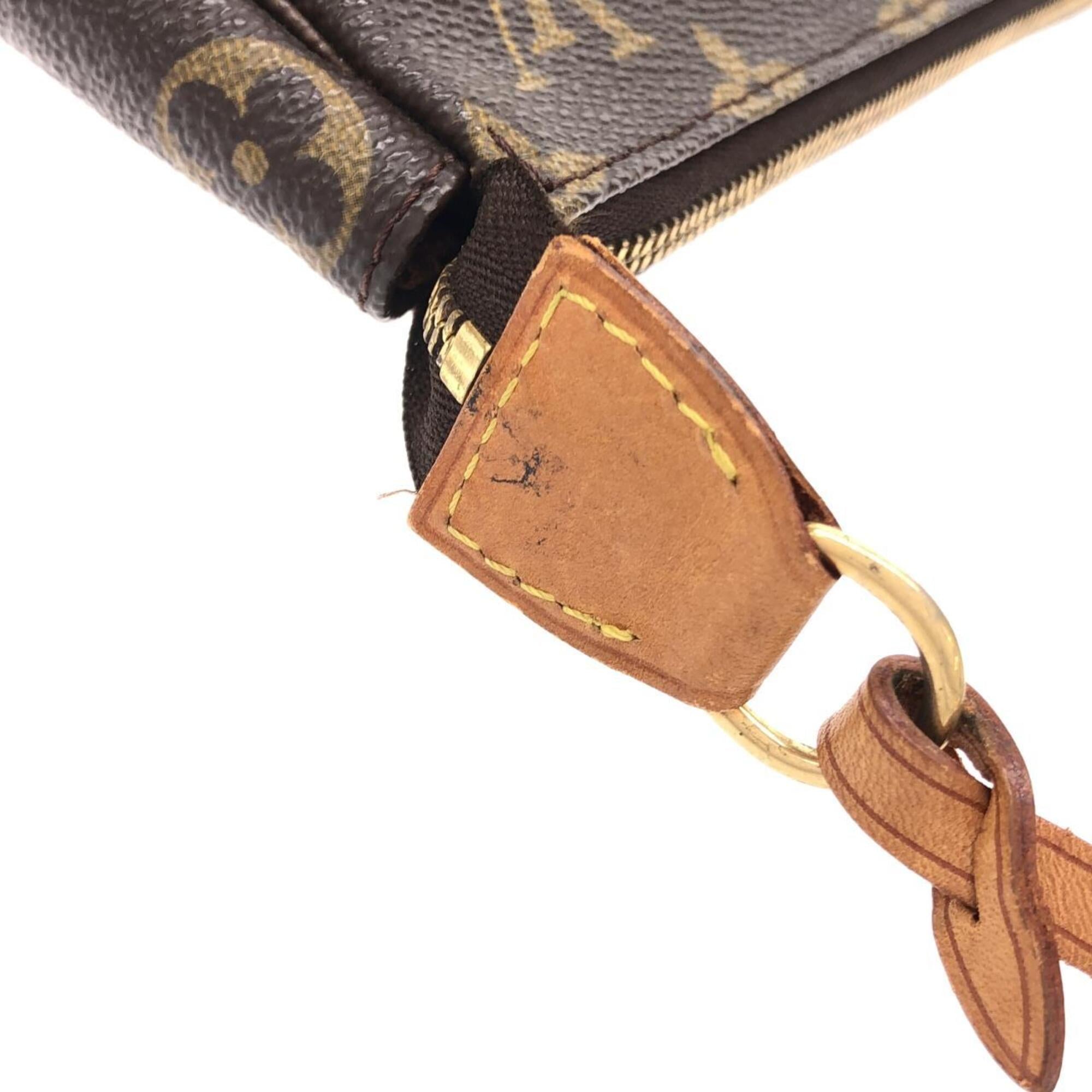 Louis Vuitton Marron Coated Canvas Pochette Pouch (Pre-Owned)