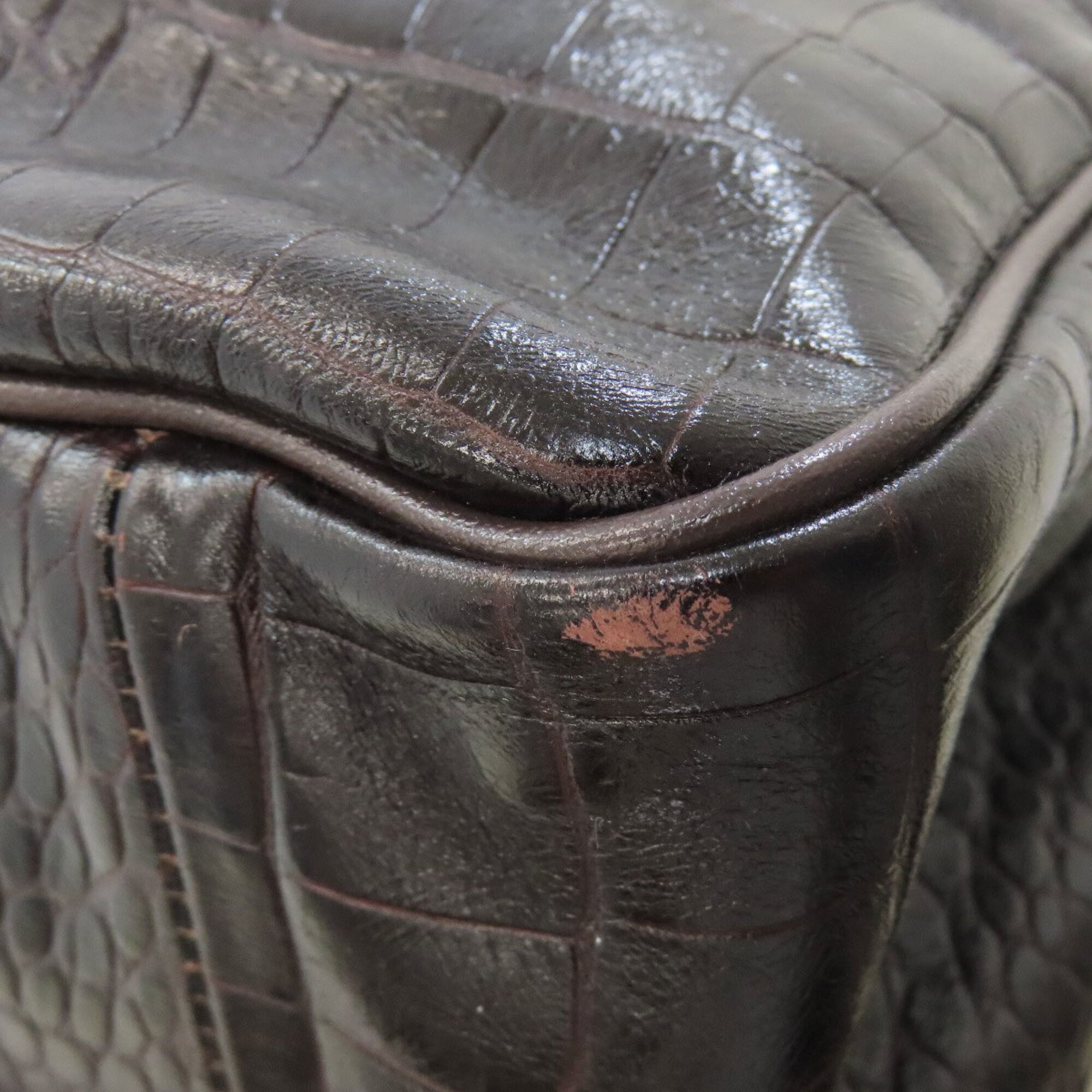 Longchamp Dark Brown Leather Tote Bag (Pre-Owned)